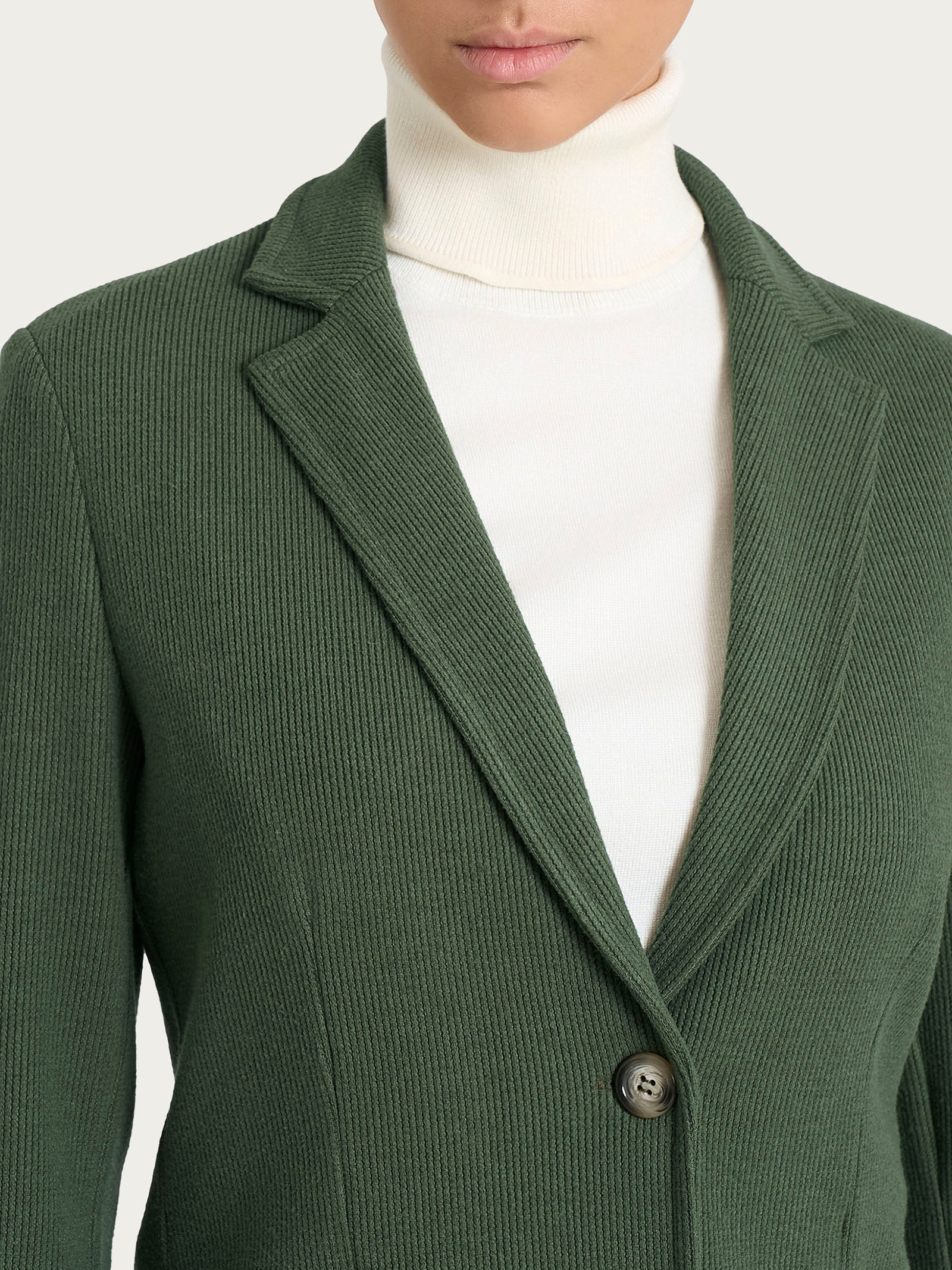 Blazer con due bottoni in Velvet - Bronze Green - Image 3