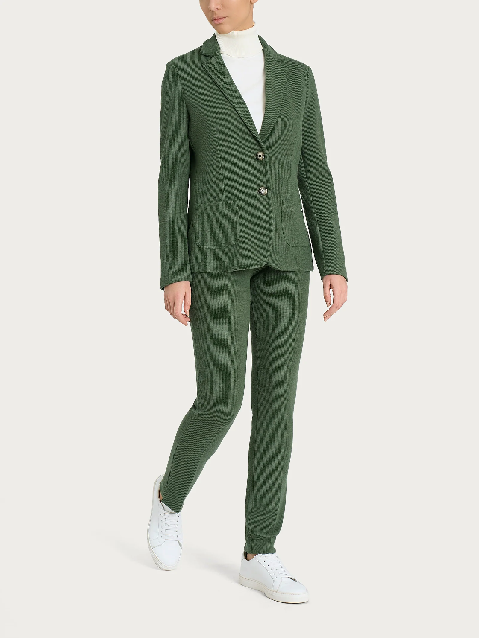 Blazer con due bottoni in Velvet - Bronze Green - Image 4