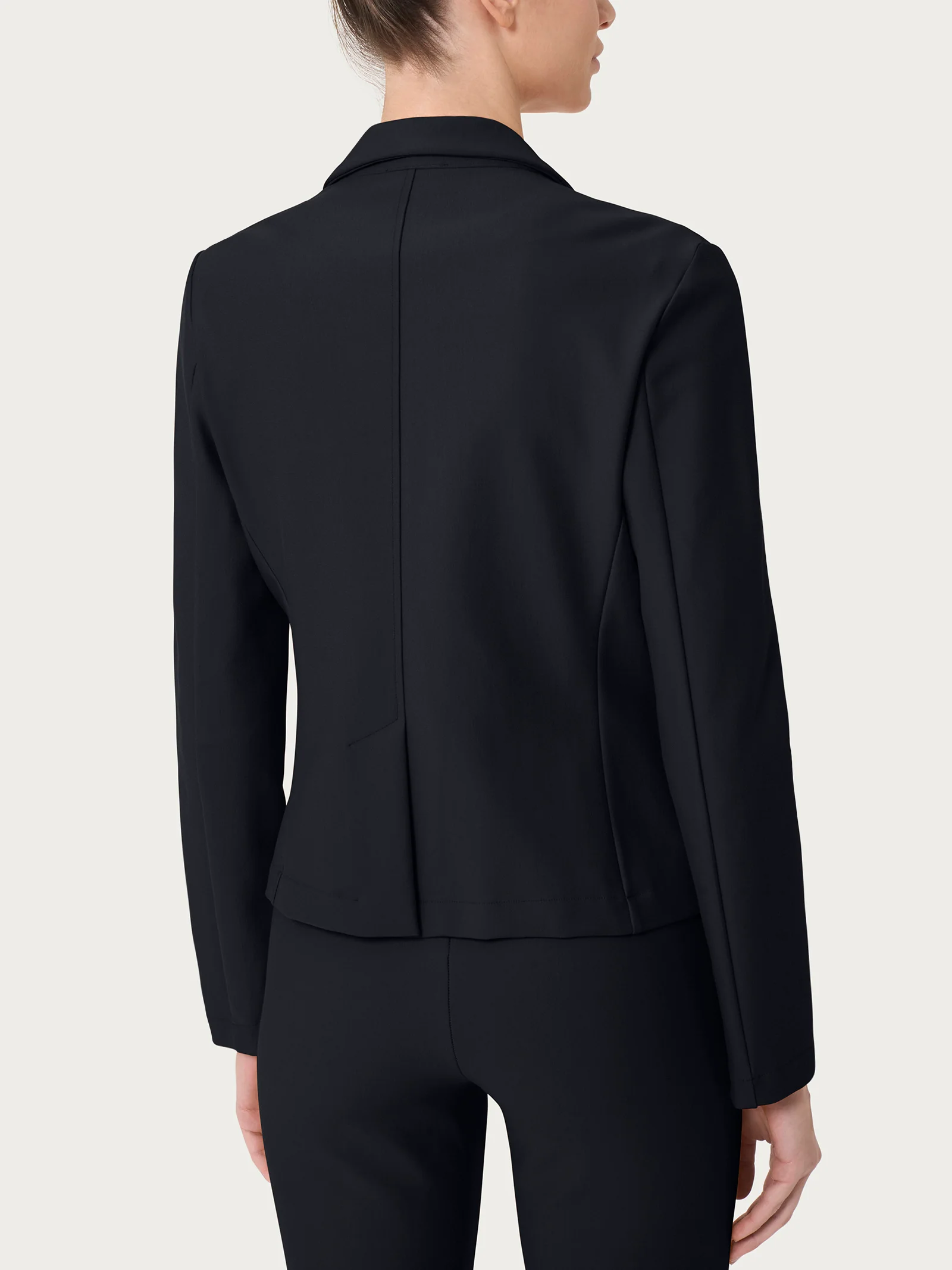Blazer corto con 1 bottone in Compact - Nero - Image 2
