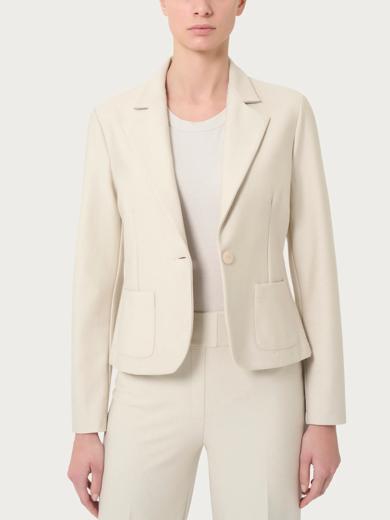 Blazer corto con 1 bottone in Compact - Persia - Image 4