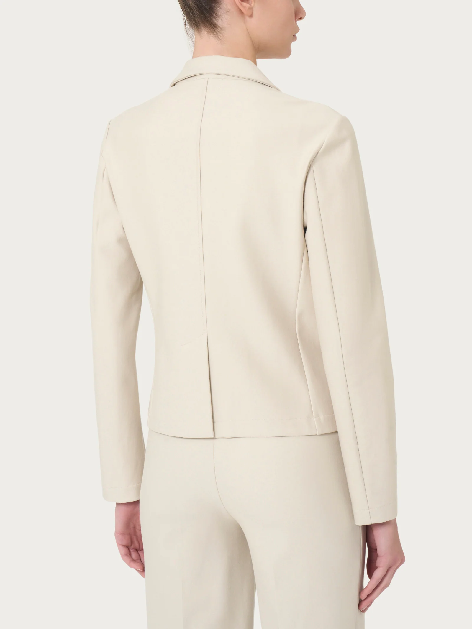 Blazer corto con 1 bottone in Compact - Champignon - Image 2