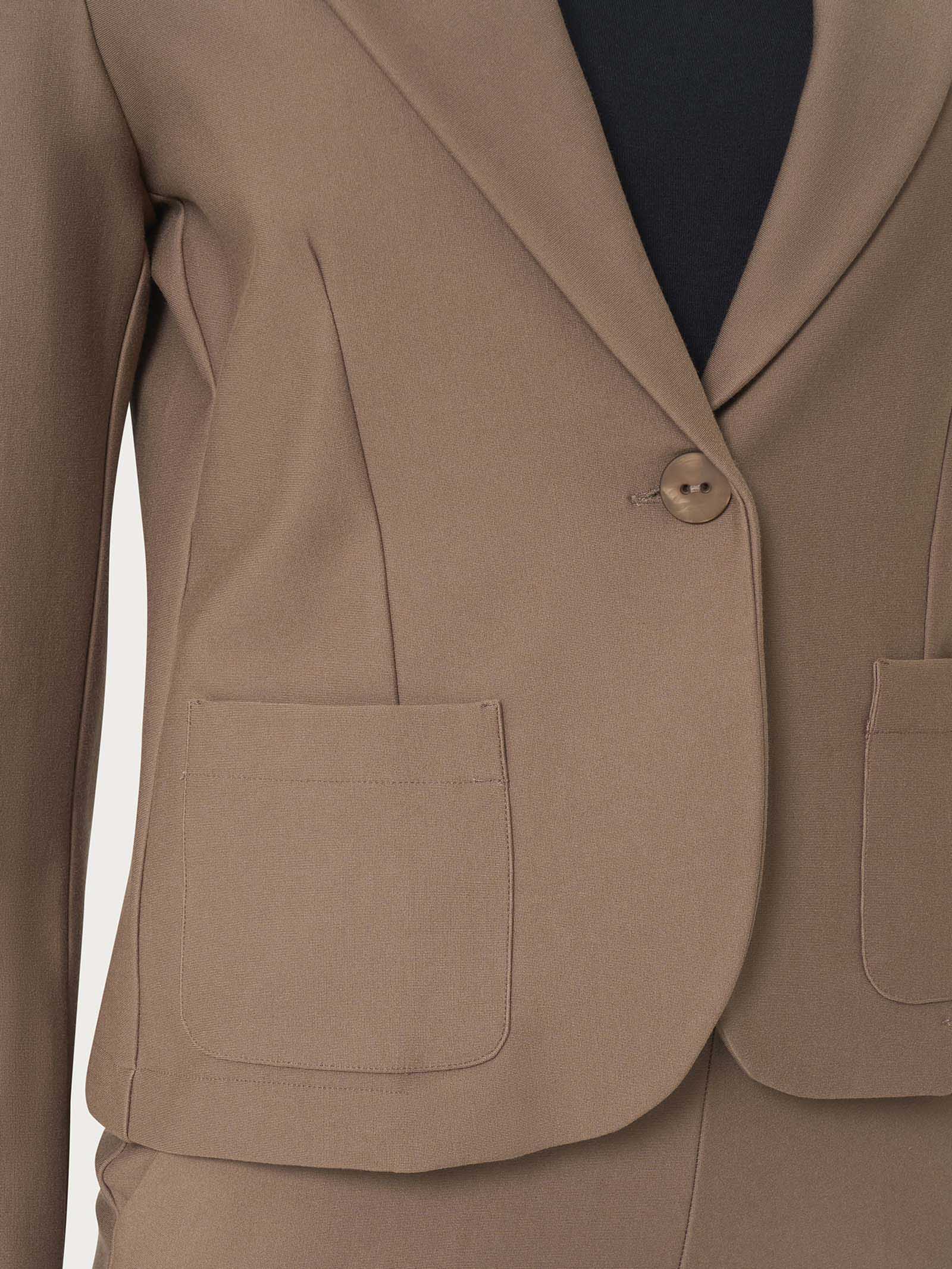 Blazer corto con 1 bottone in Compact - Pine Bark - Image 3