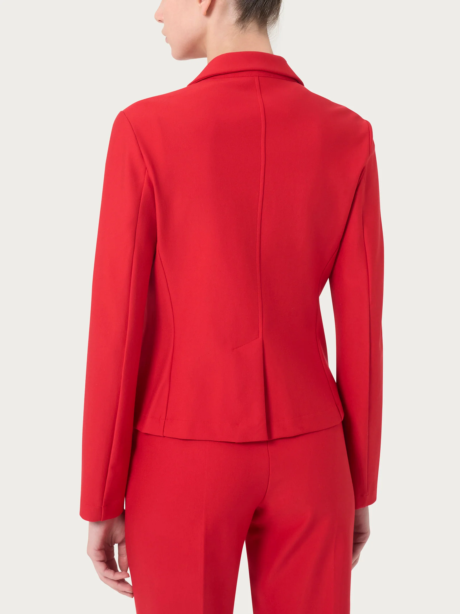 Blazer corto con 1 bottone in Compact - Salsa - Image 2