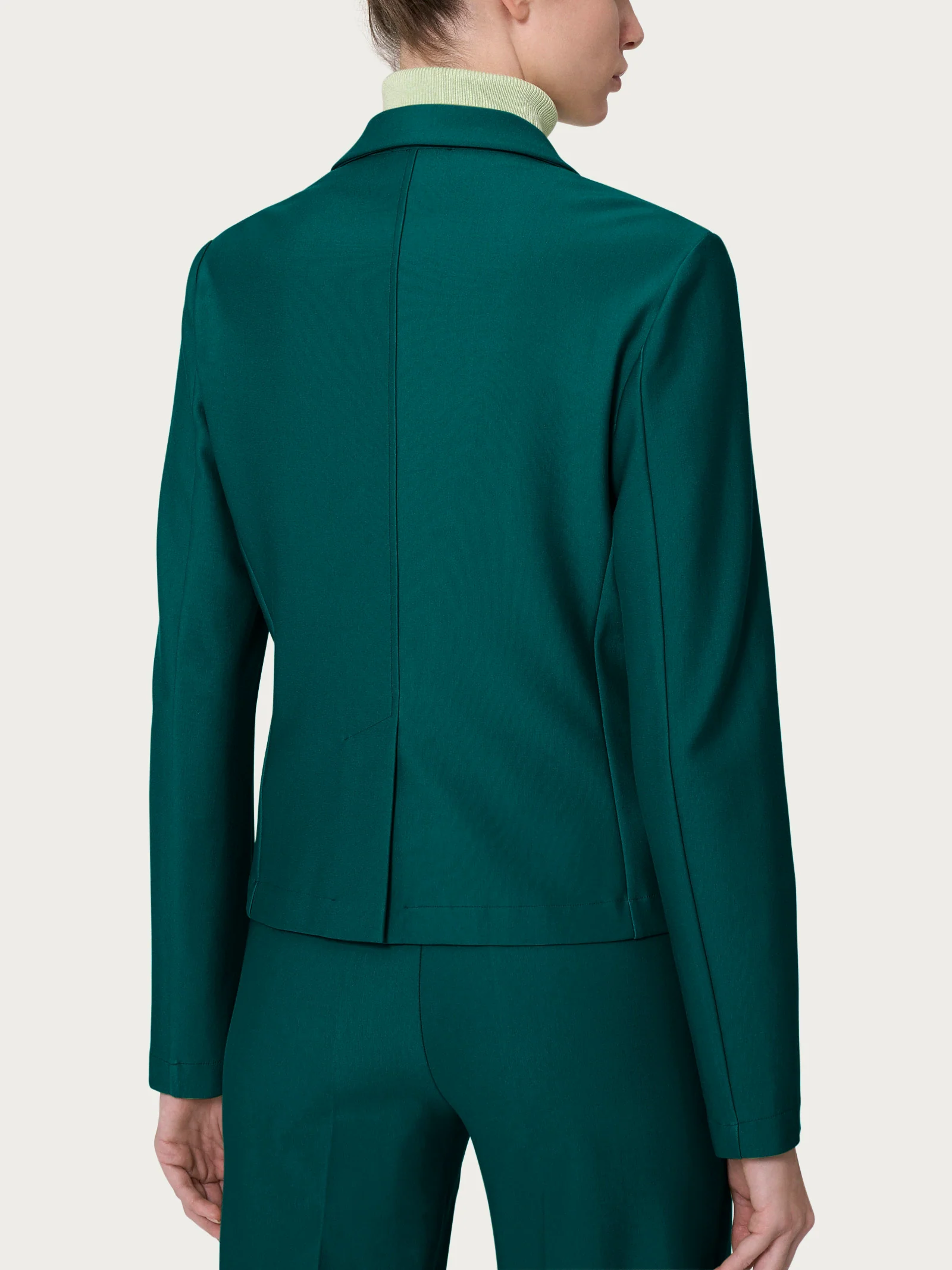 Blazer corto con 1 bottone in Compact - Rain Forest - Image 2