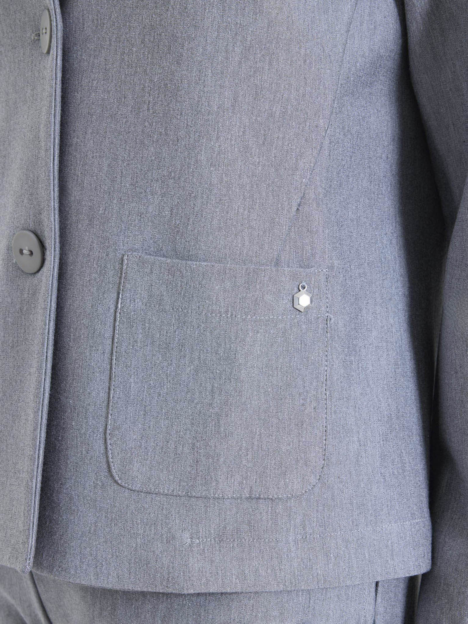 Blazer corto in Compact - Grigio Mel. - Image 3