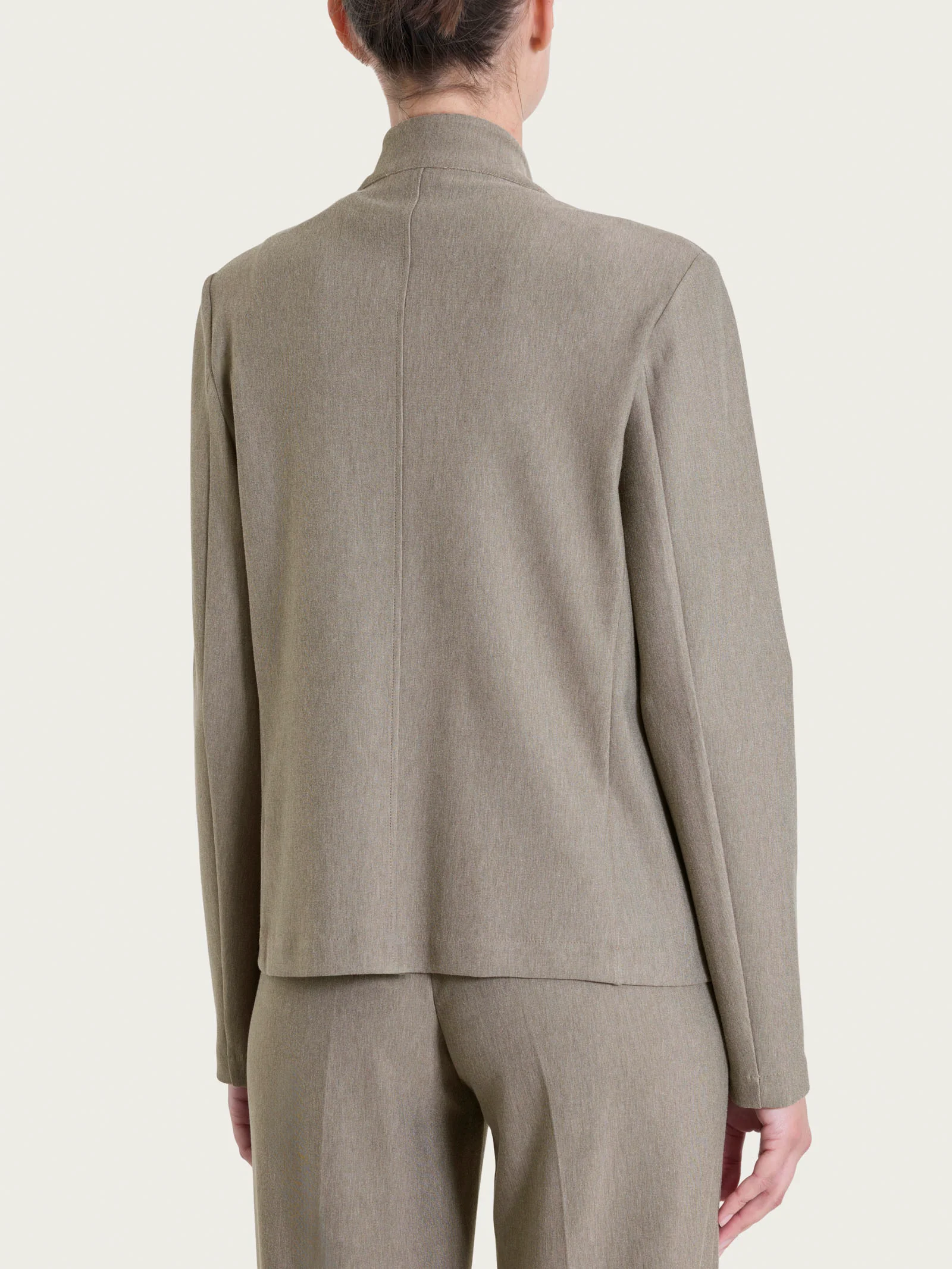 Blazer corto in Compact - Glace' Mel. - Image 2