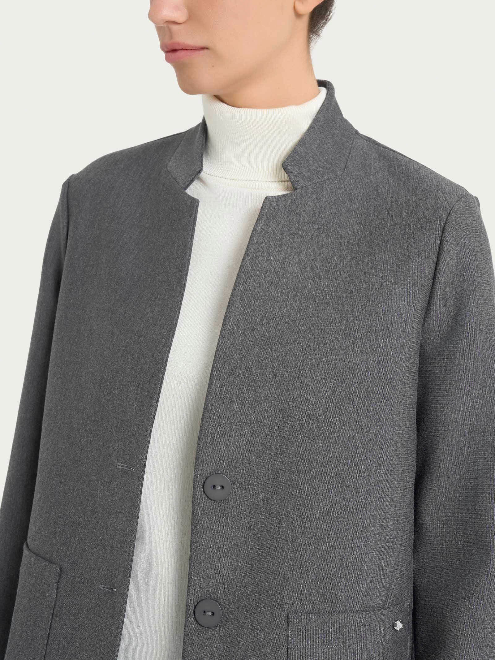 Blazer corto in Compact - Ardesia Mel. - Image 3