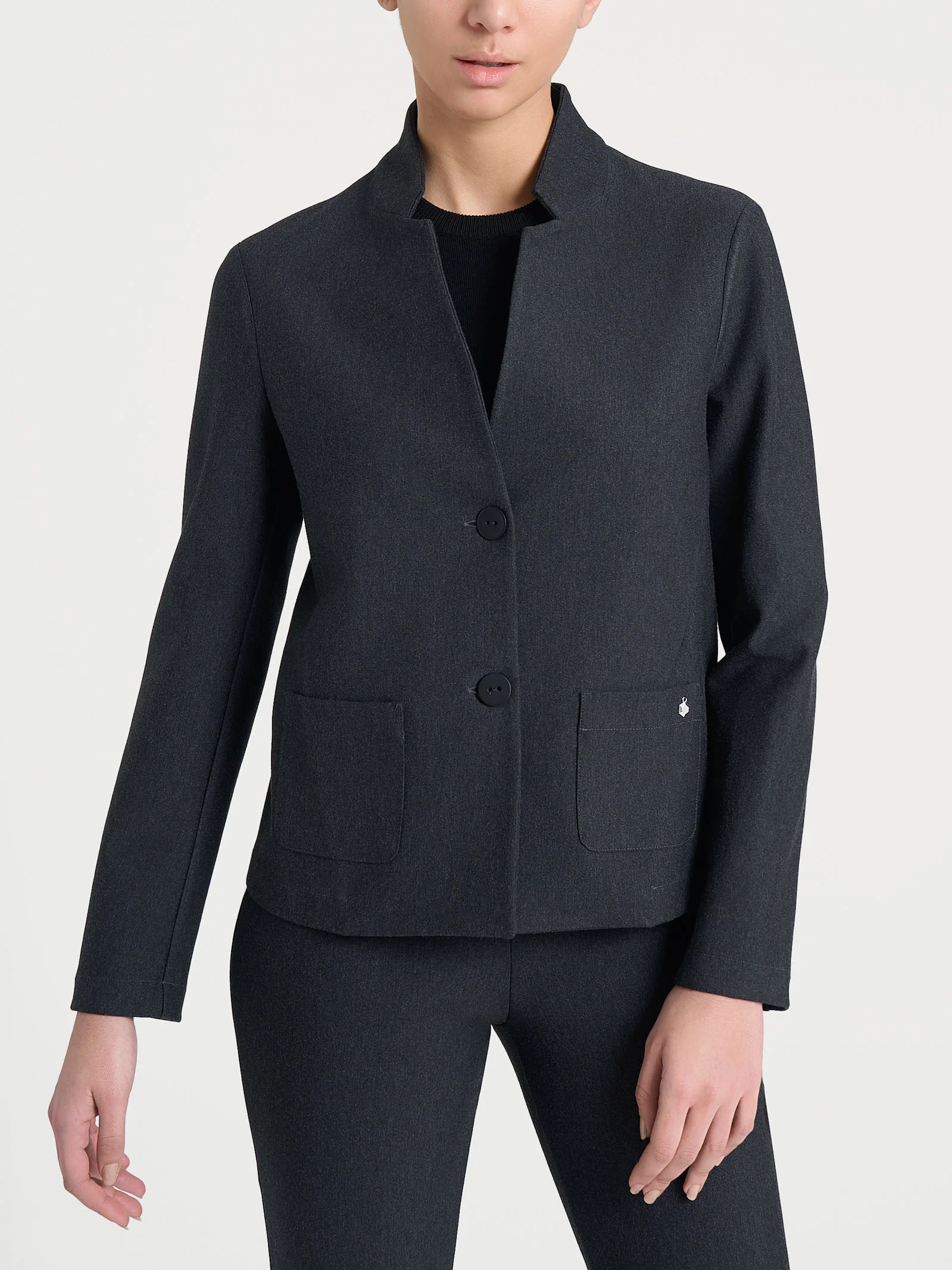 Blazer corto in Compact - Oscuro Mel.