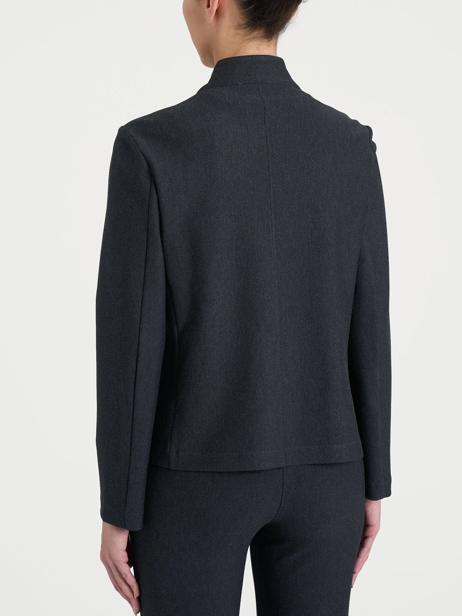 Blazer corto in Compact - Oscuro Mel. - Image 2
