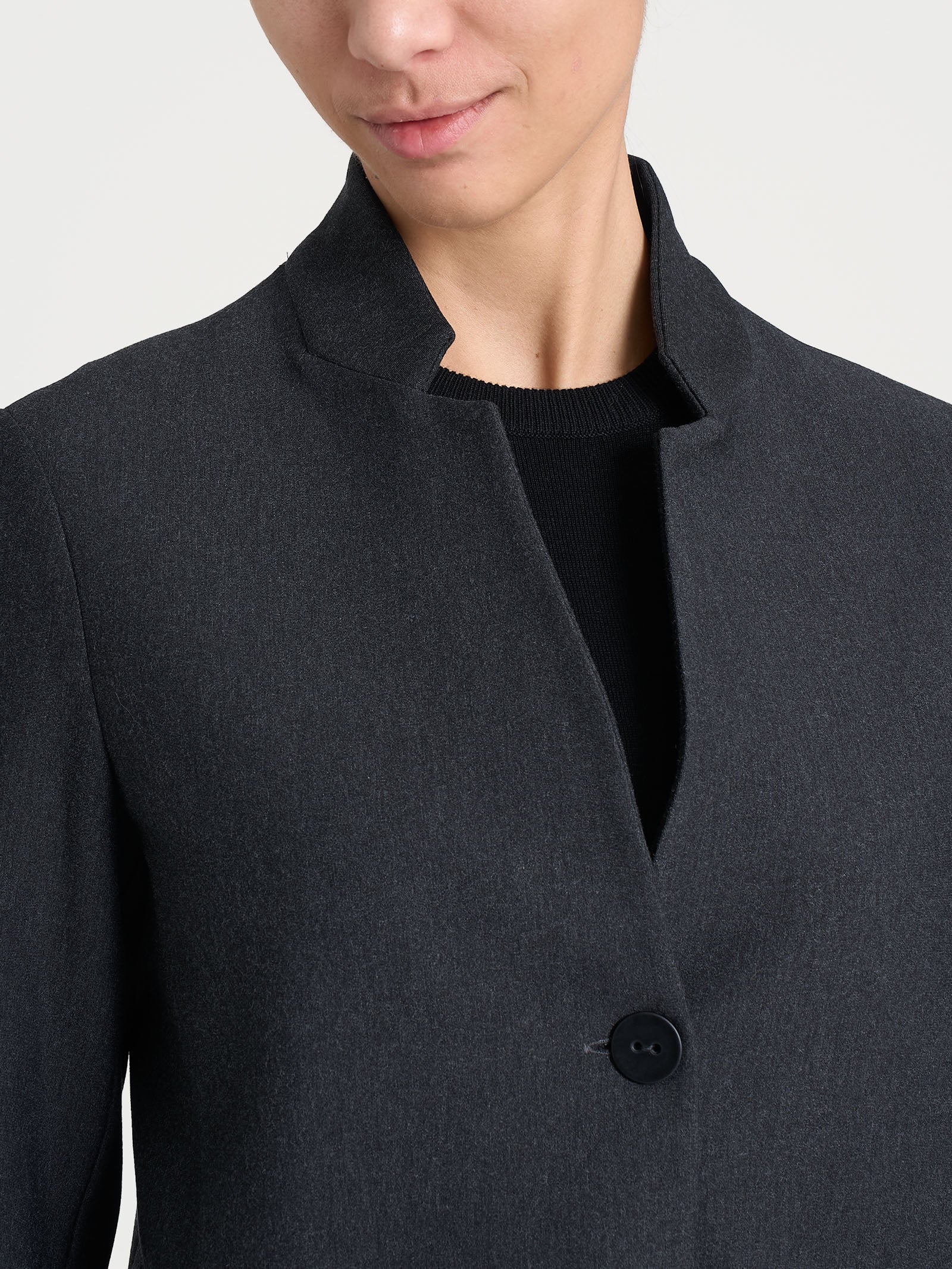 Blazer corto in Compact - Oscuro Mel. - Image 4