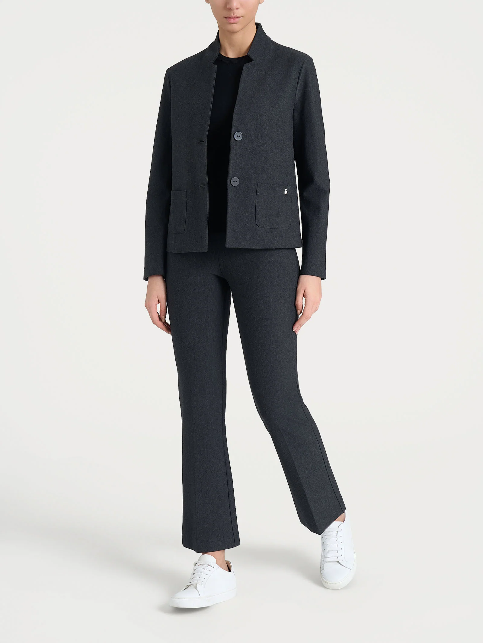 Blazer corto in Compact - Oscuro Mel. - Image 5