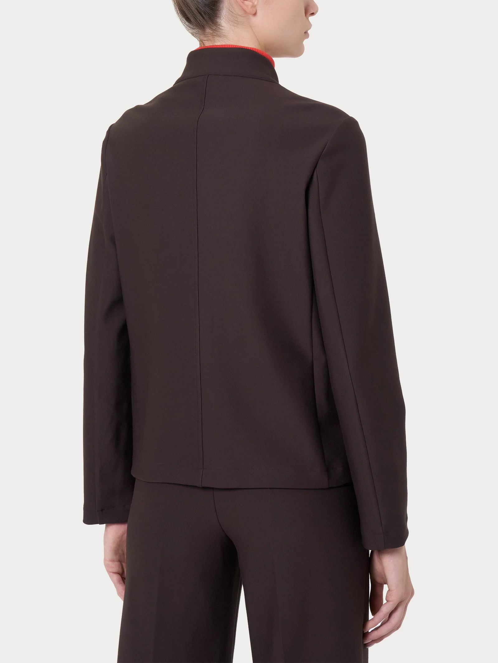 Blazer corto in Compact - Chocolate Torte - Image 2