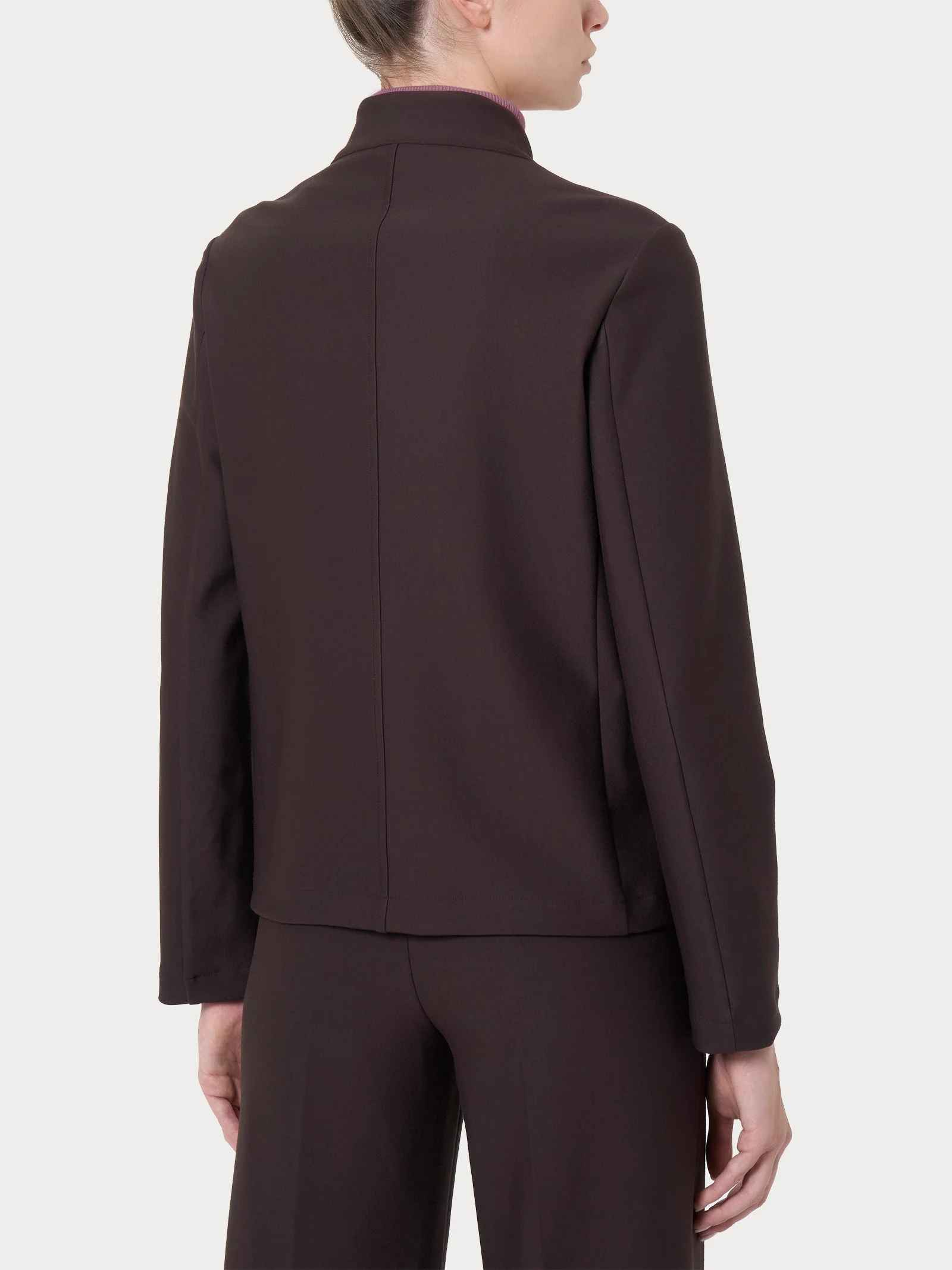 Blazer corto in Compact - Chocolate Torte - Image 3