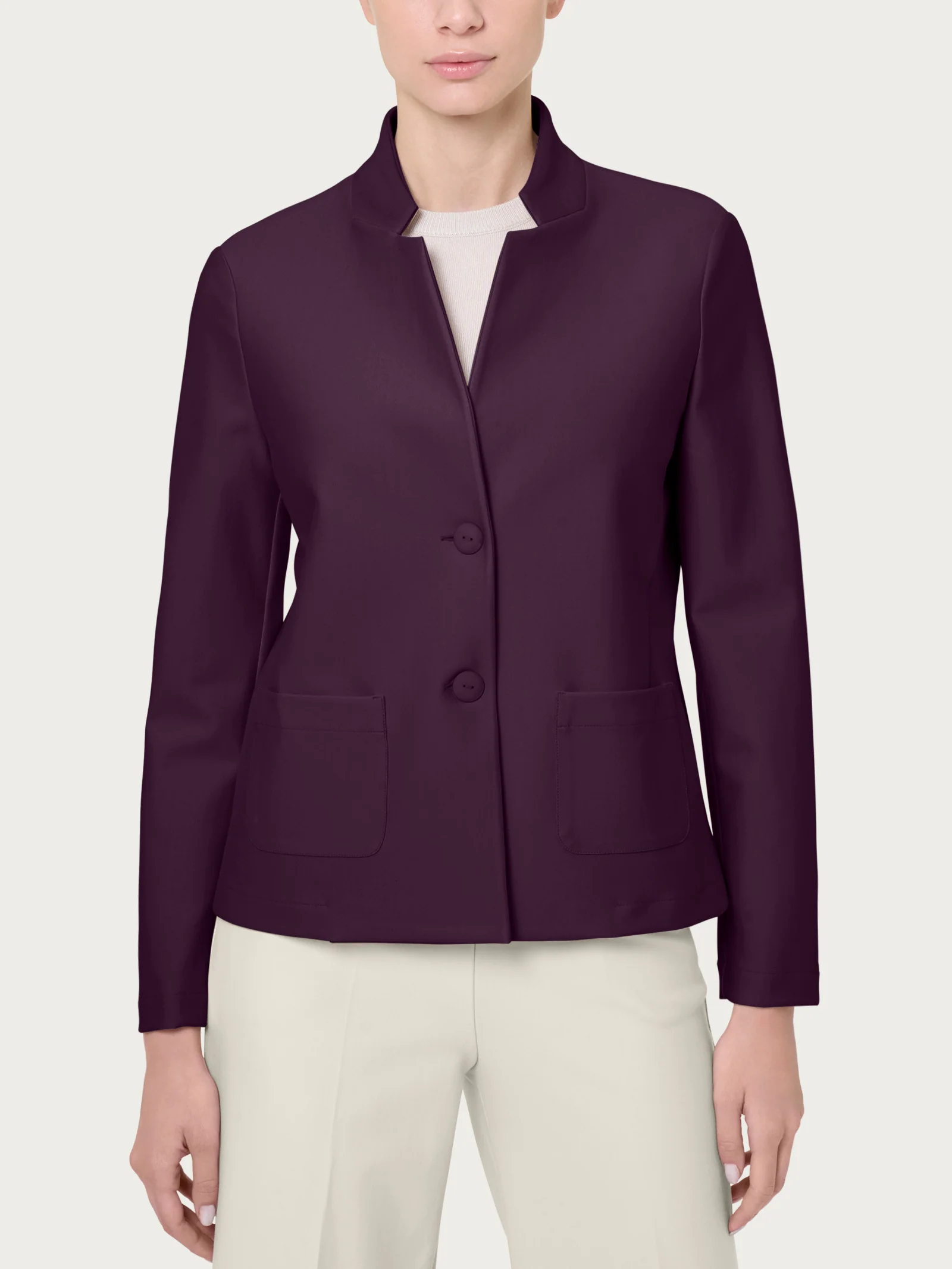 Blazer corto in Compact - Plum Perfect