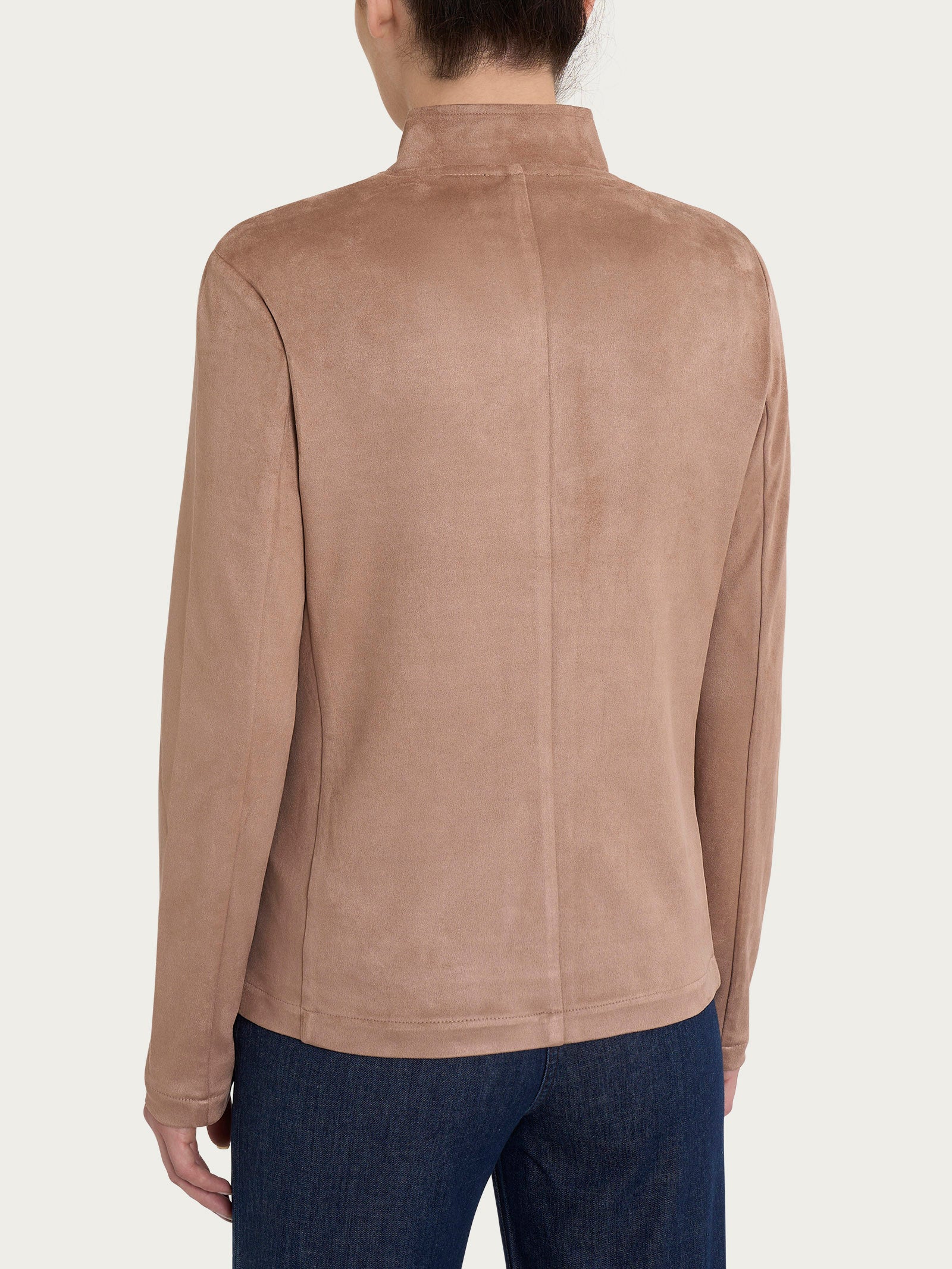 Blazer corto in Eco Suede - Warm Taupe - Image 2