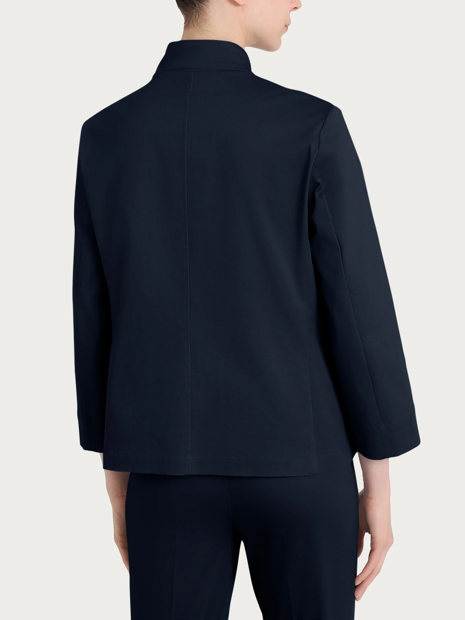 Blazer corto in Satin Power - Bleu - Image 2