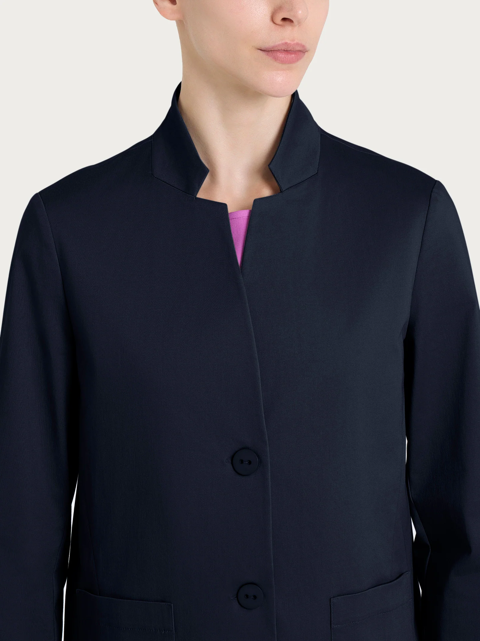 Blazer corto in Satin Power - Bleu - Image 3
