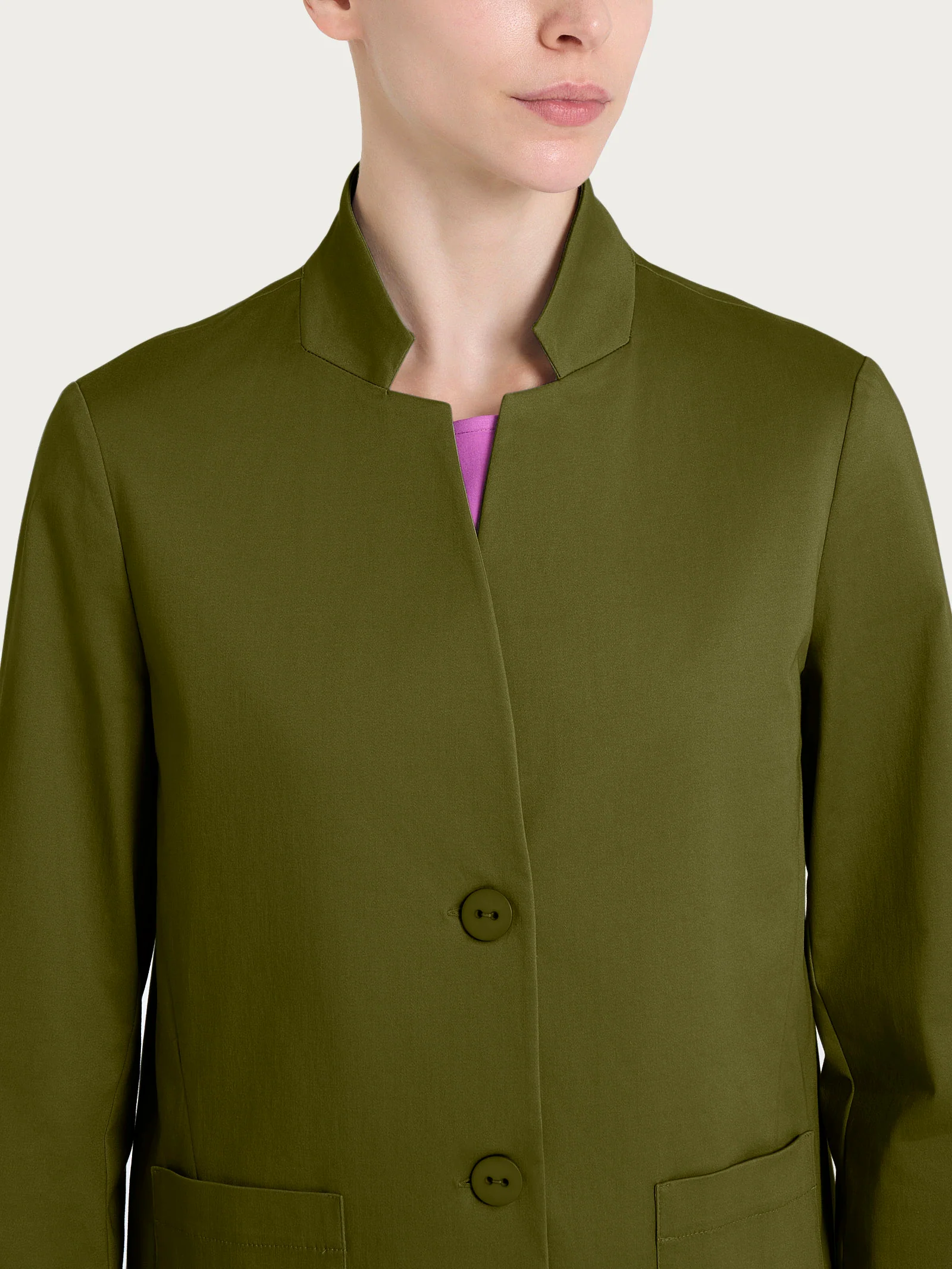 Blazer corto in Satin Power - Sphagnum - Image 3