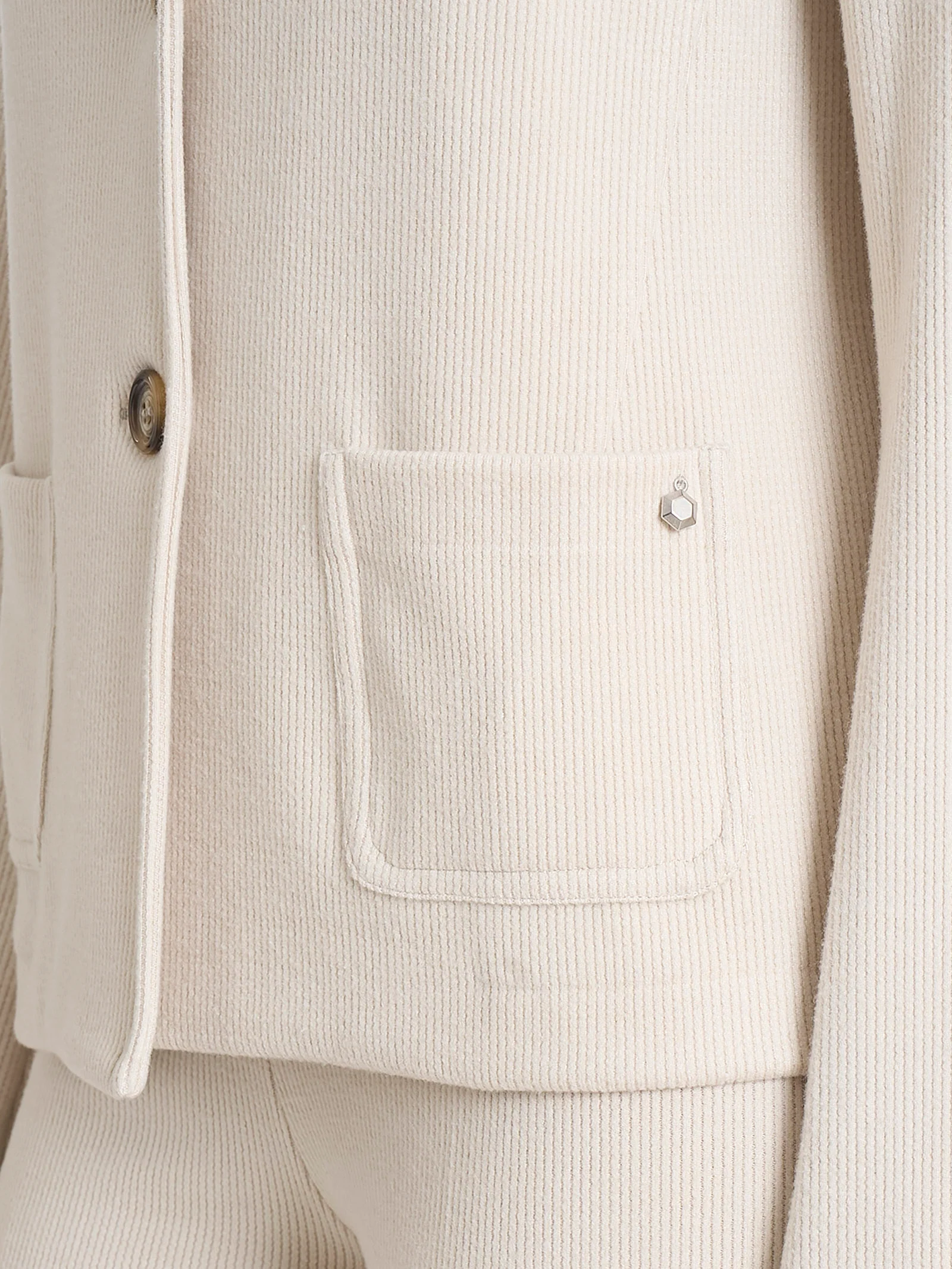 Blazer corto in Velvet - Champignon - Image 3