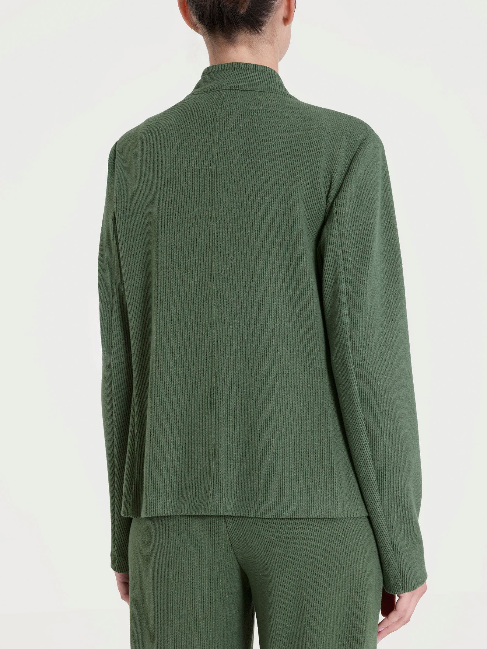 Blazer corto in Velvet - Bronze Green - Image 2