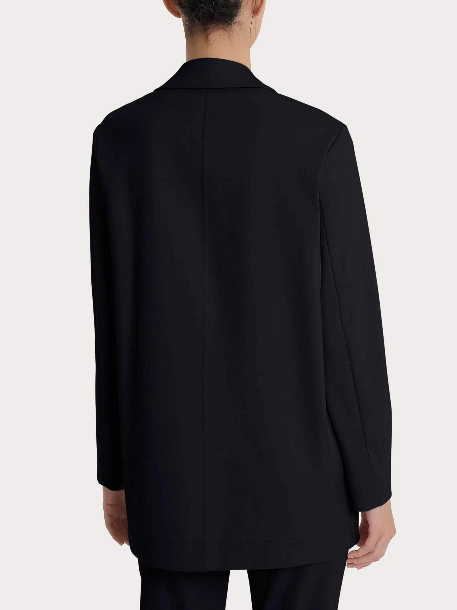 Blazer destrutturato in Compact Light - Nero - Image 4
