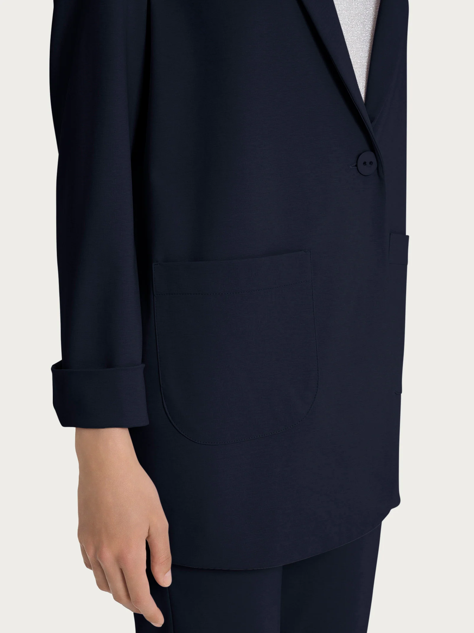 Blazer destrutturato in Compact Light - Bleu - Image 3