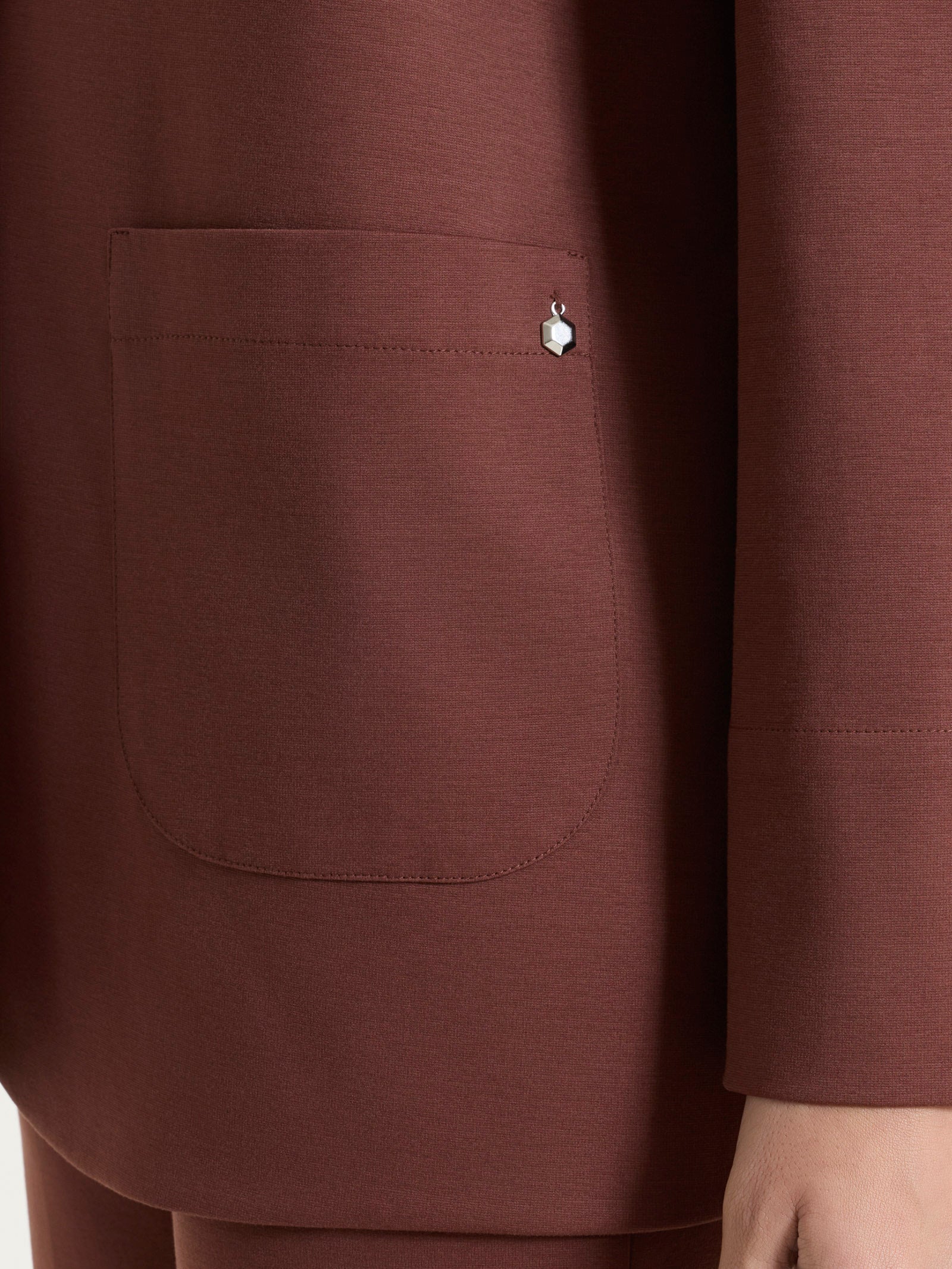 Blazer destrutturato in Compact Light - Cappuccino - Image 3
