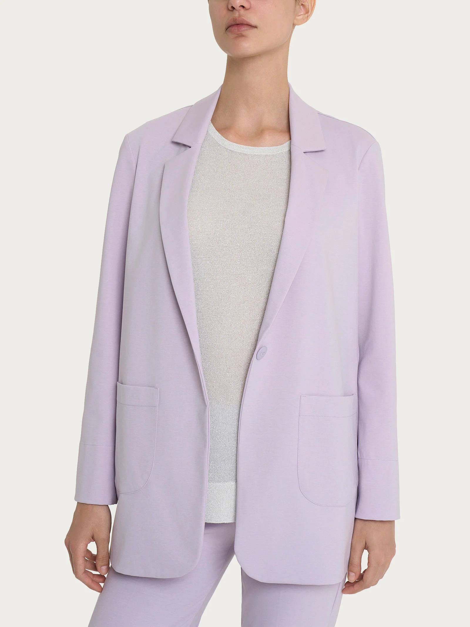 Blazer destrutturato in Compact Light - Thistle - Image 2