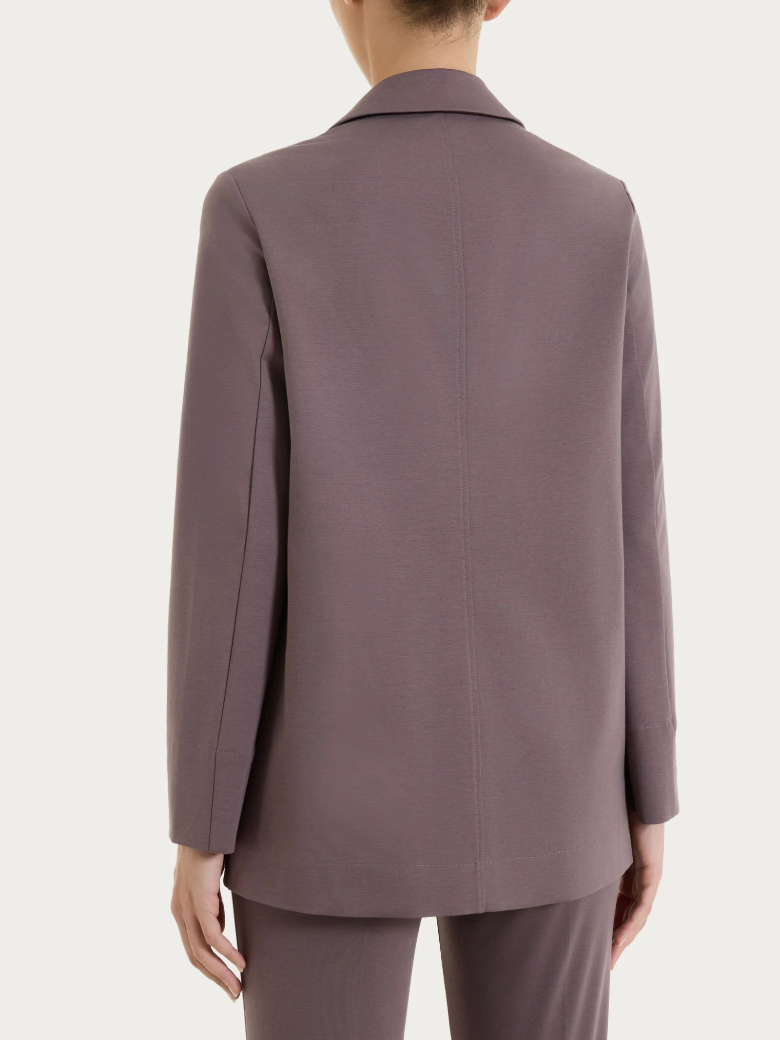 Blazer destrutturato in Compact Light - Plum Truffle - Image 2