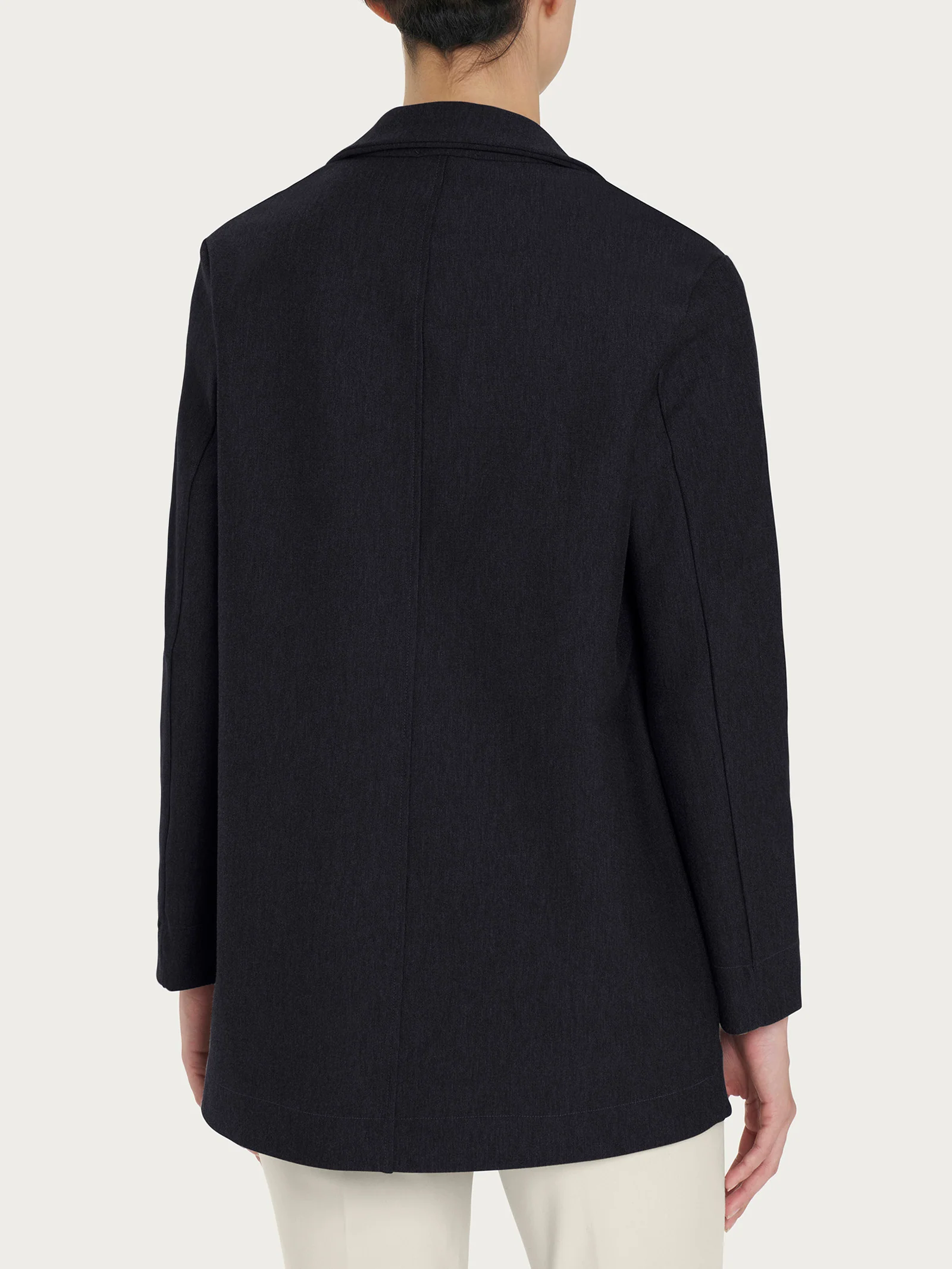 Blazer destrutturato in tessuto Compact - Nero - Image 2