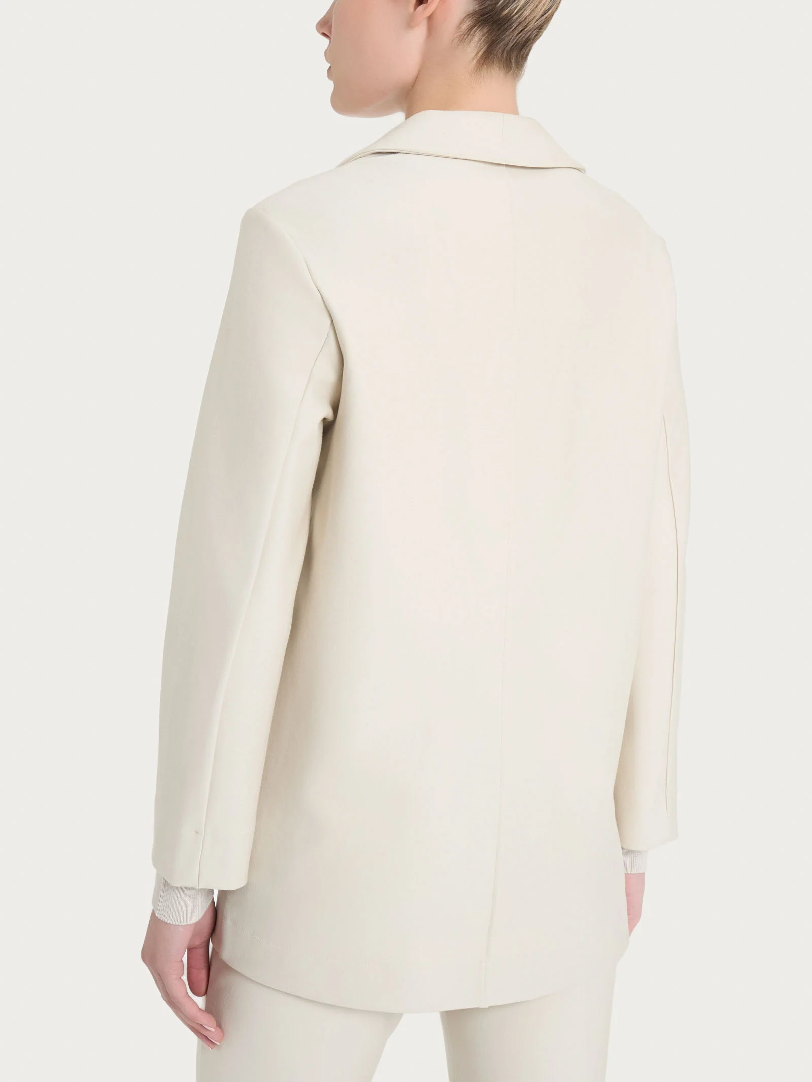 Blazer destrutturato in tessuto Compact - Champignon - Image 2
