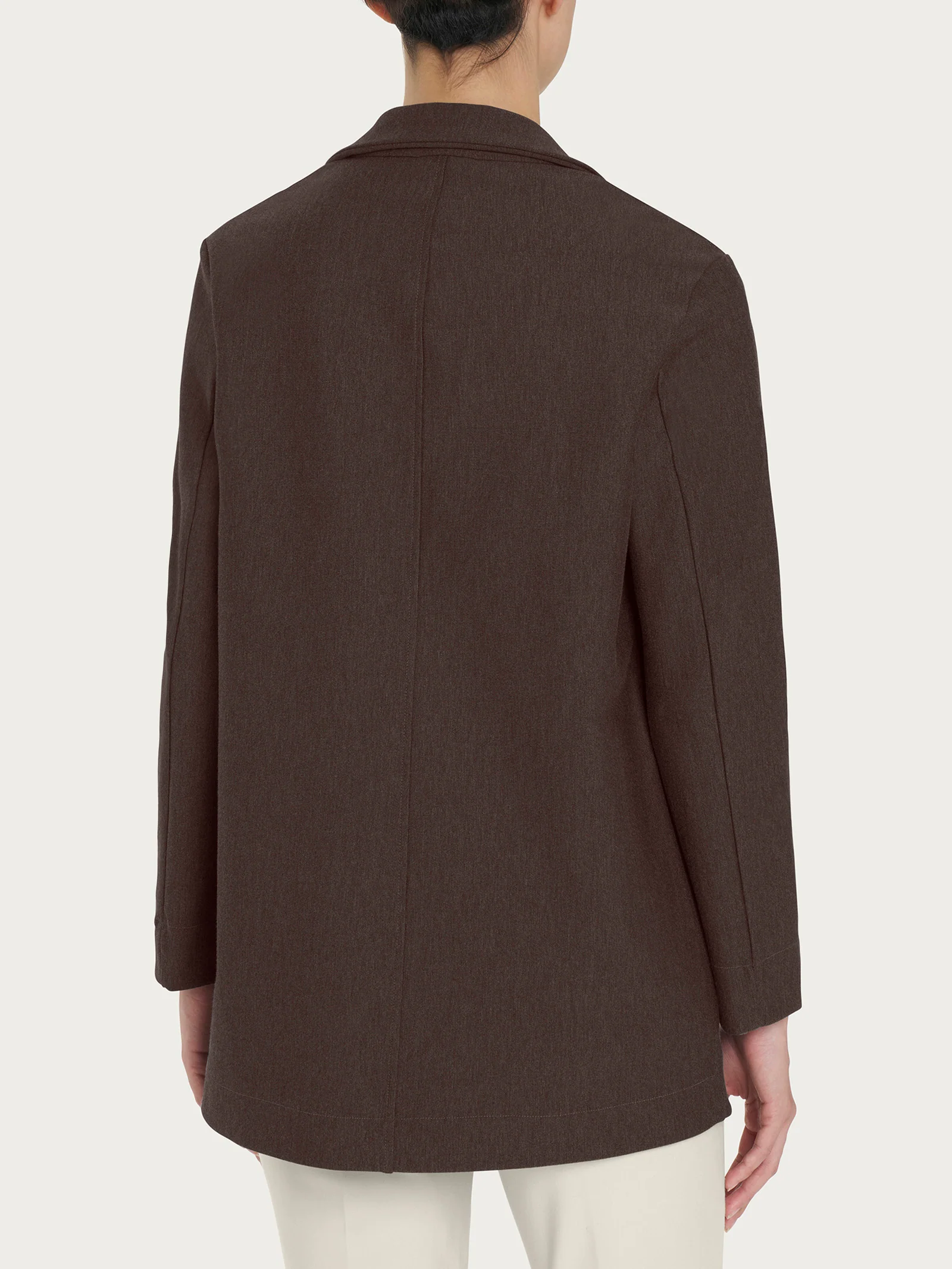 Blazer destrutturato in tessuto Compact - Chocolate Torte - Image 2
