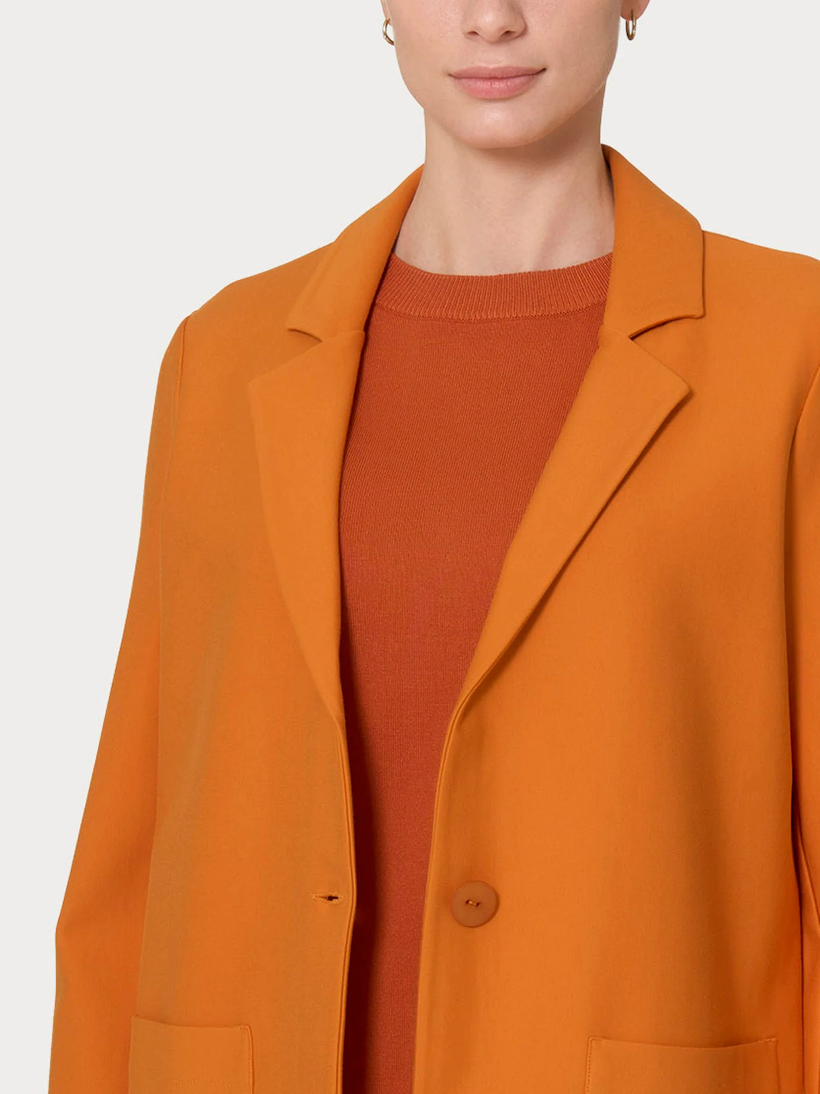 Blazer destrutturato in tessuto Compact - Marmalade - Image 3