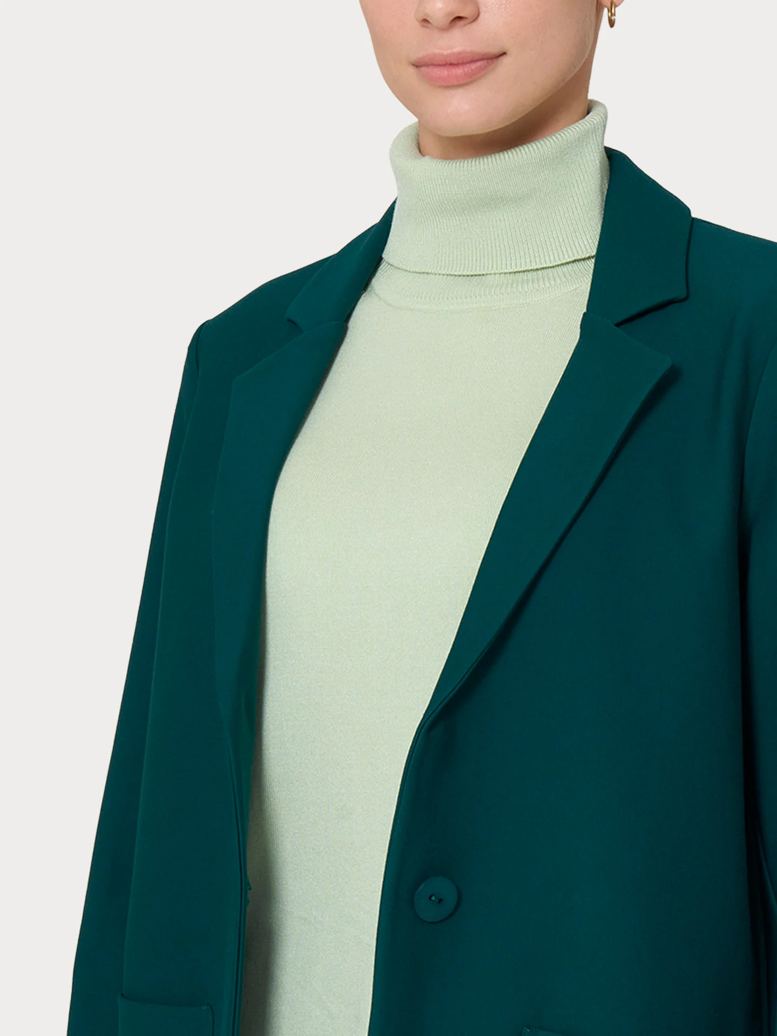 Blazer destrutturato in tessuto Compact - Rain Forest - Image 3