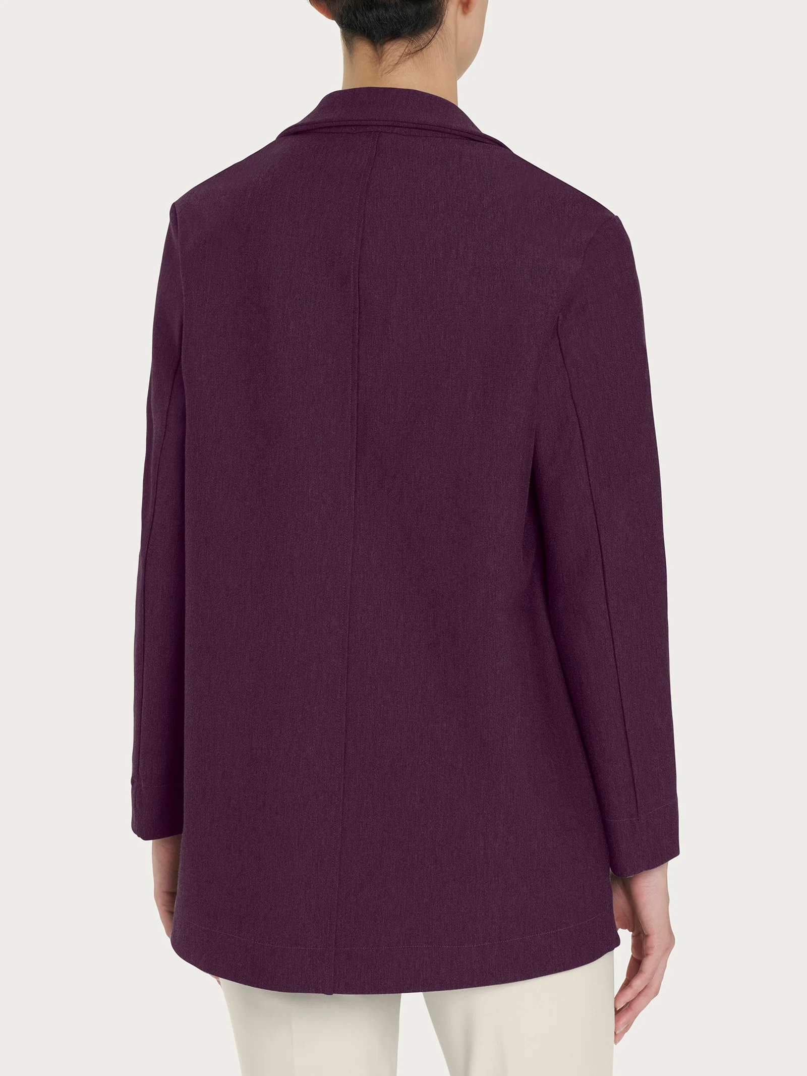 Blazer destrutturato in tessuto Compact - Plum Perfect - Image 2