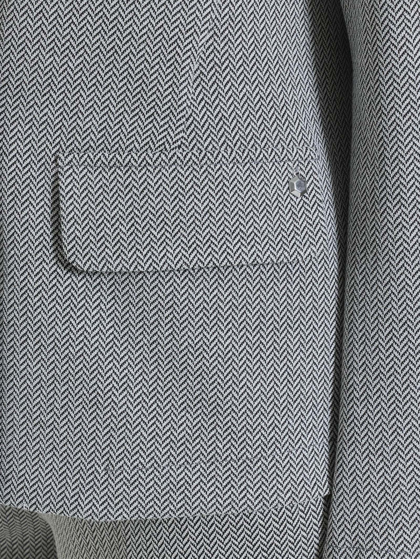 Blazer doppio petto con fantasia a spina di pesce in Eco Jacquard - Fant.Nero - Image 3