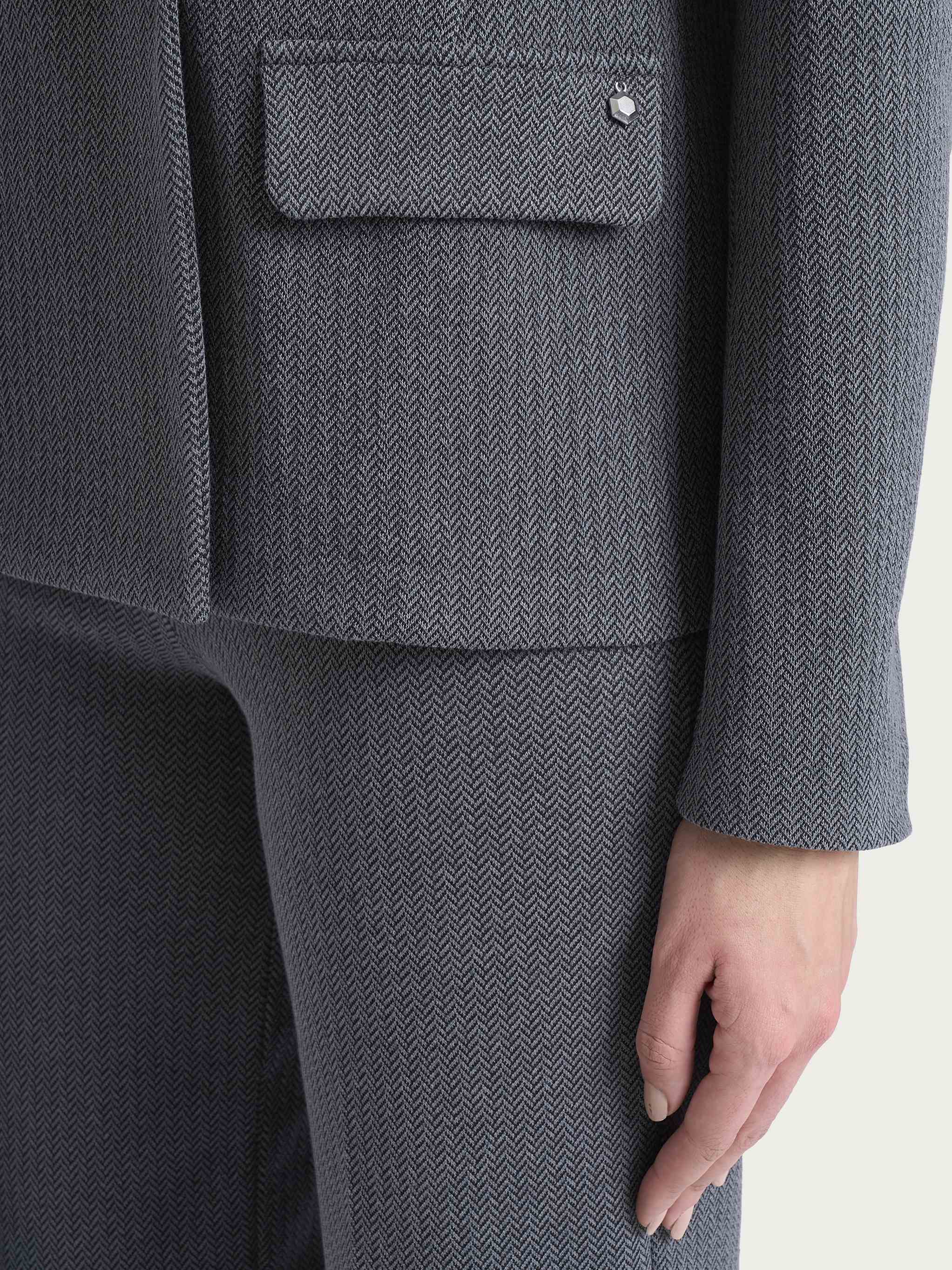 Blazer doppio petto con fantasia a spina di pesce in Eco Jacquard - Fant.Ardesia Mel. - Image 3