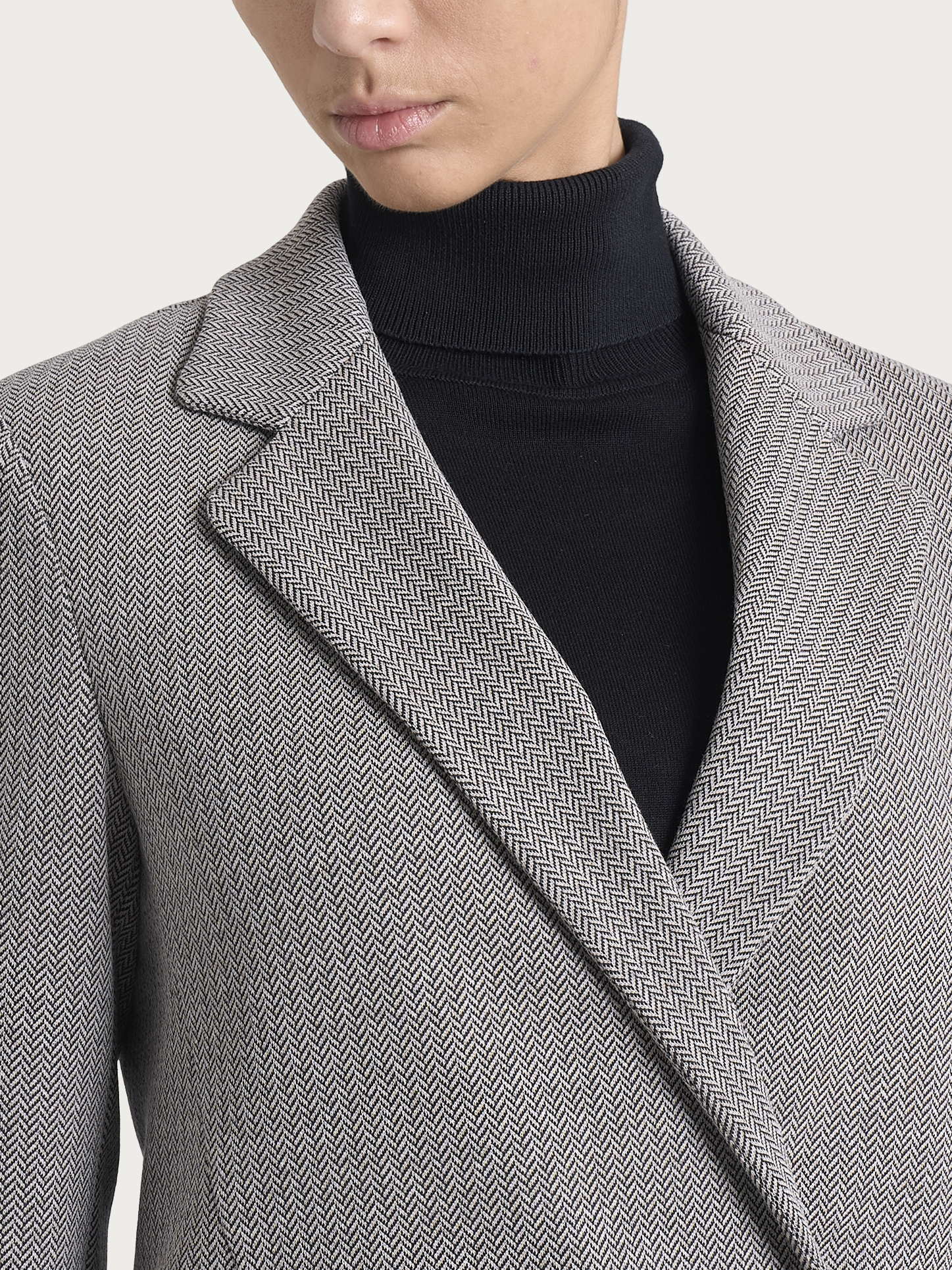Blazer doppio petto con fantasia a spina di pesce in Eco Jacquard - Fant. Chocolate Torte Mel. - Image 4