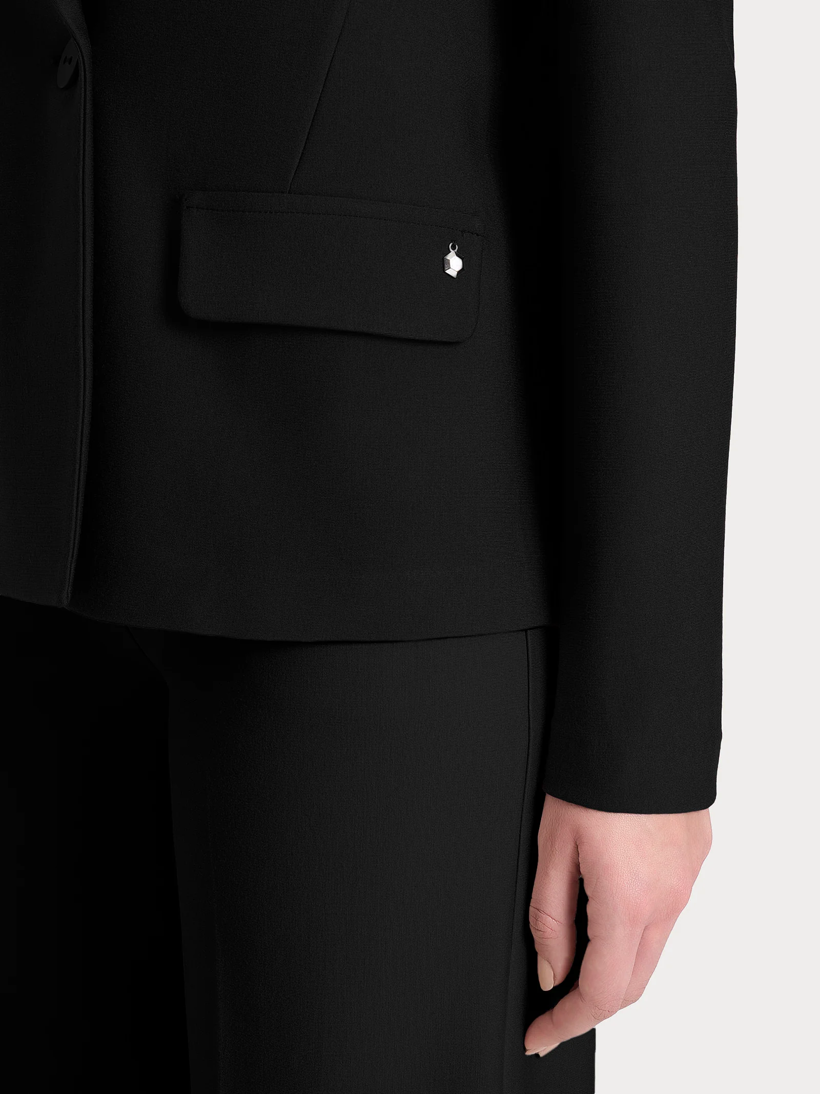 Blazer doppio petto in Compact - Nero - Image 3