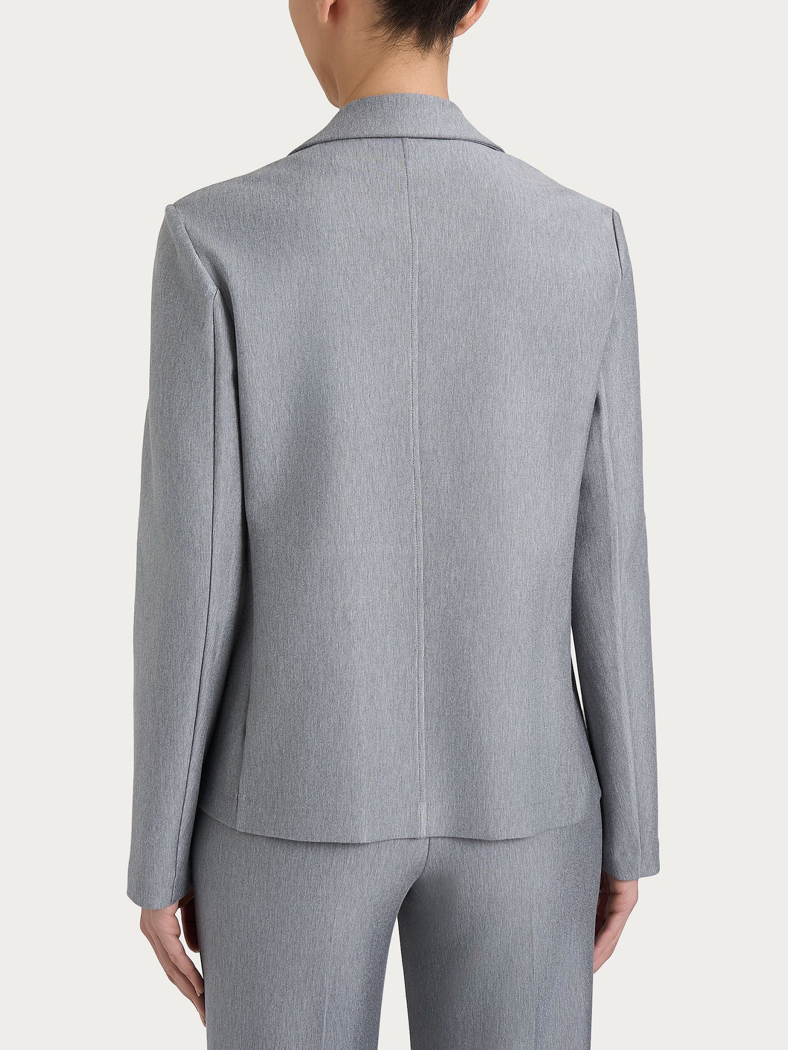 Blazer doppio petto in Compact - Grigio Mel. - Image 2