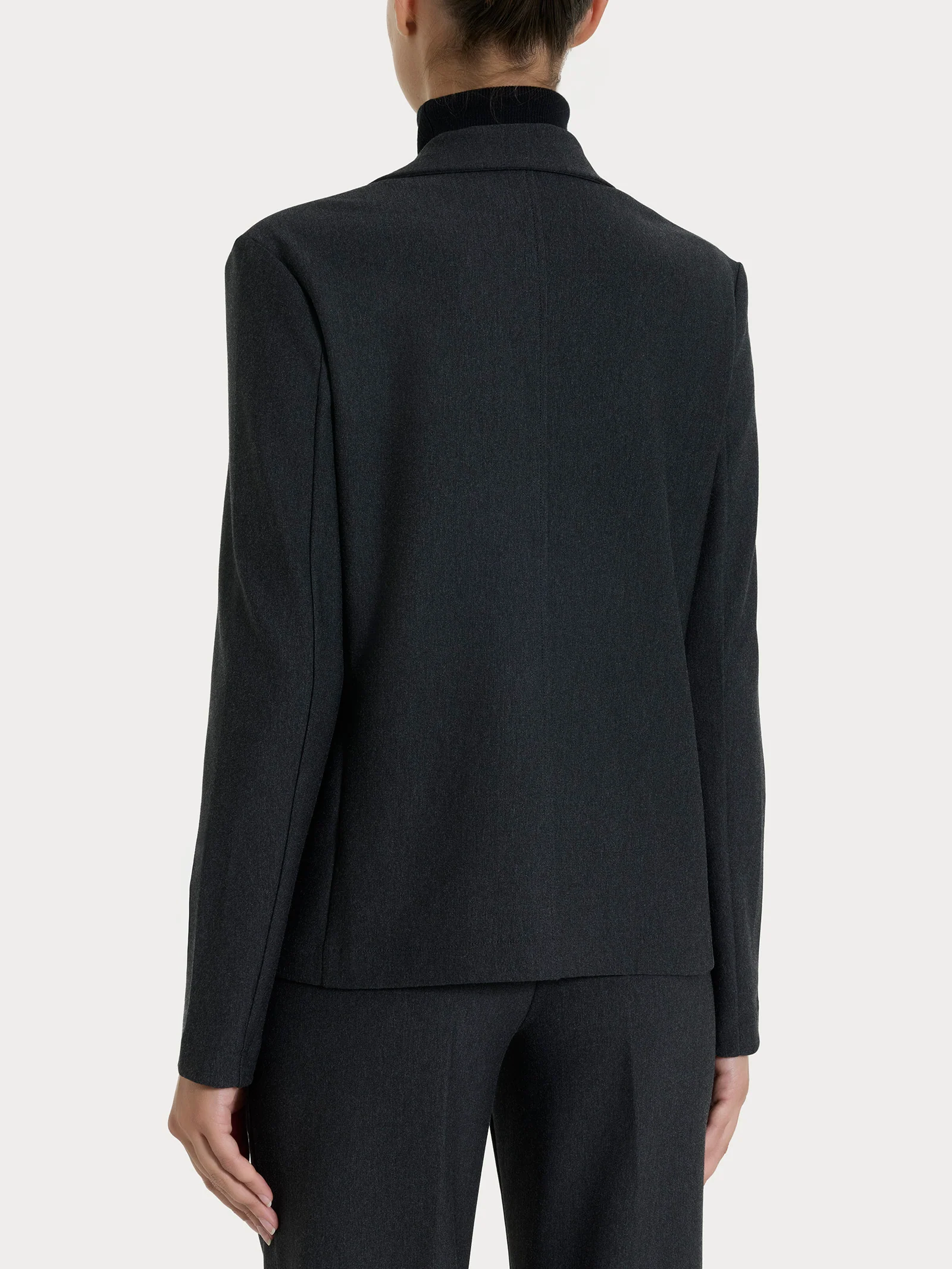 Blazer doppio petto in Compact - Oscuro Mel. - Image 2