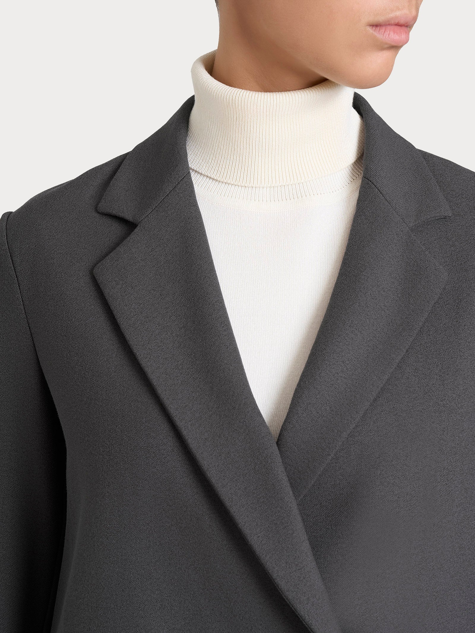 Blazer doppio petto in Flanel Twill - Ardesia Mel. - Image 3