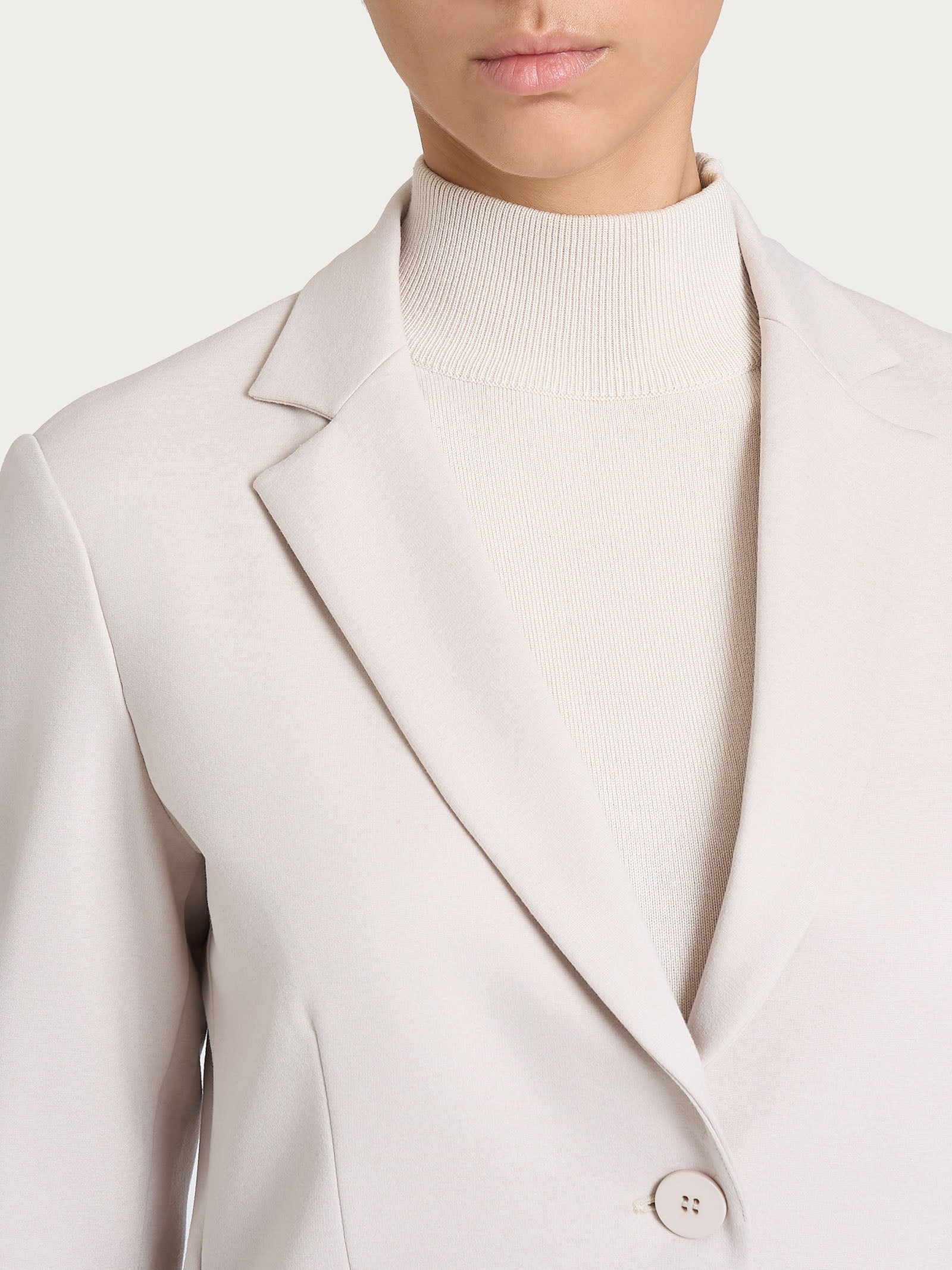 Blazer due bottoni in Cashmere Compact - Champignon - Image 3