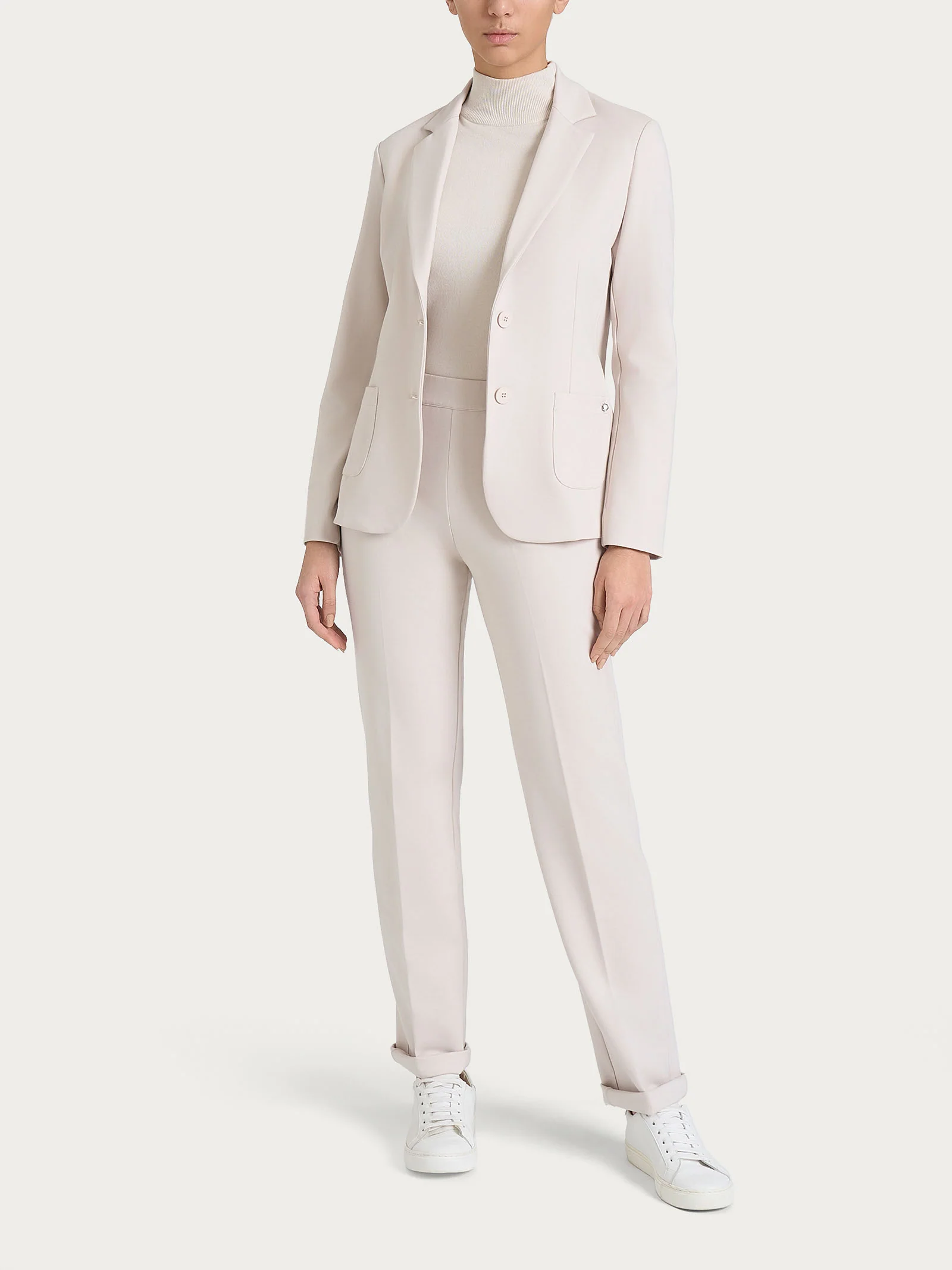 Blazer due bottoni in Cashmere Compact - Champignon - Image 4