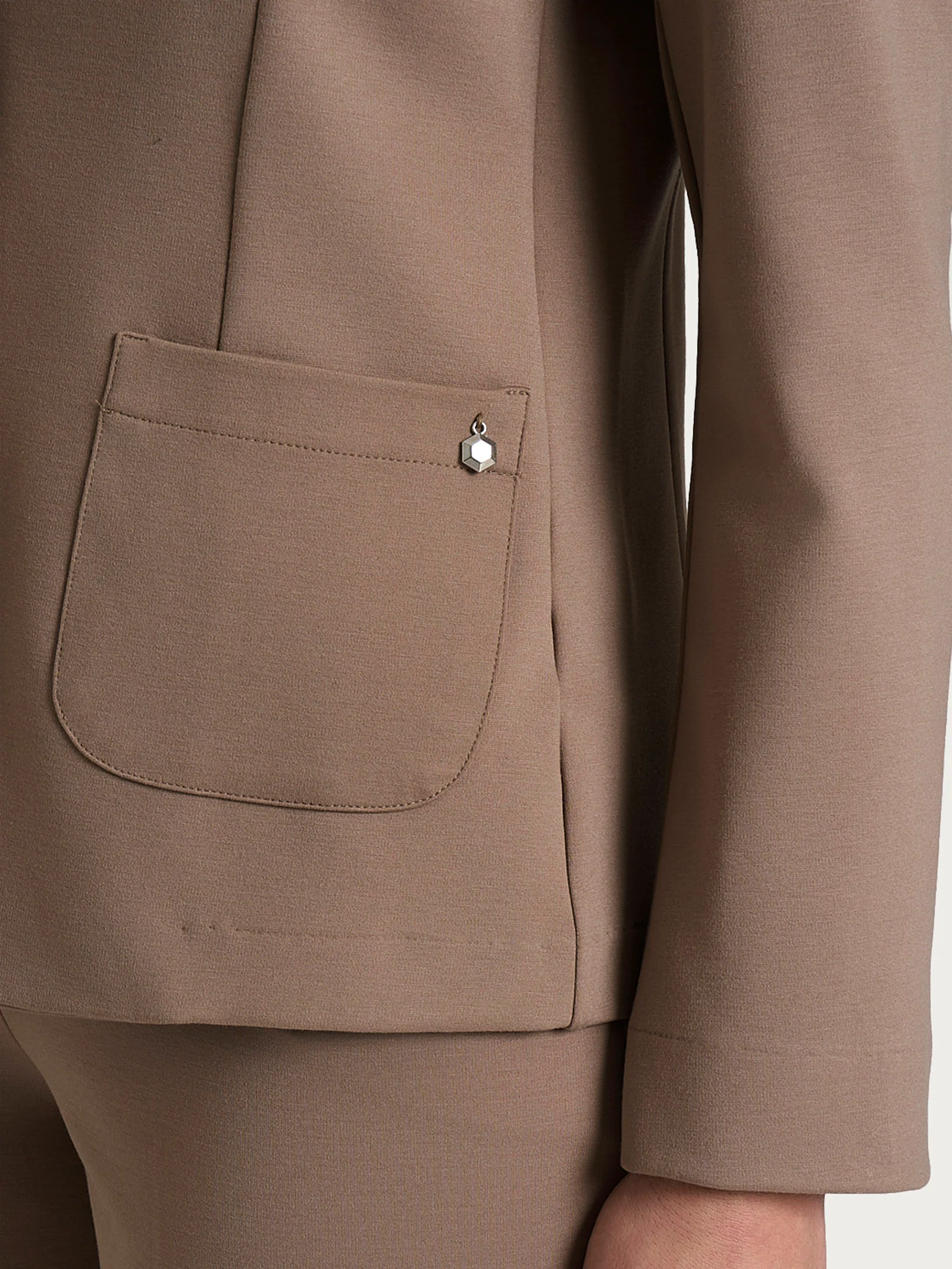 Blazer due bottoni in Cashmere Compact - Pine Bark - Image 3