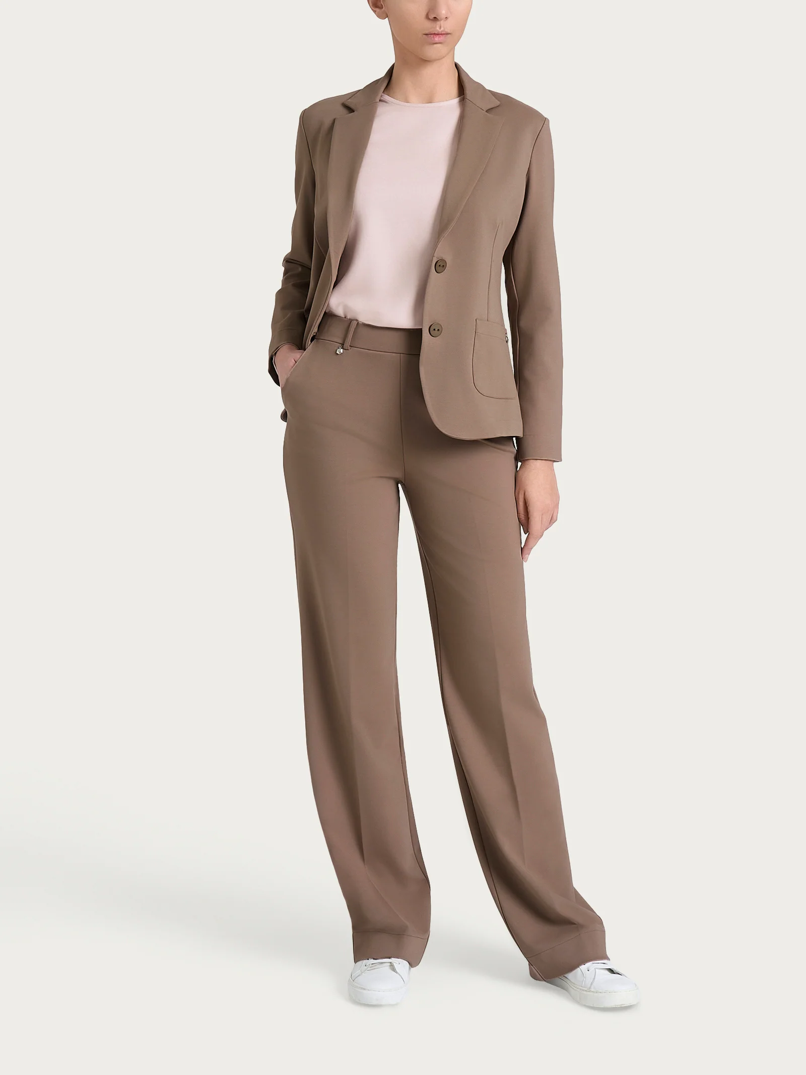 Blazer due bottoni in Cashmere Compact - Pine Bark - Image 5