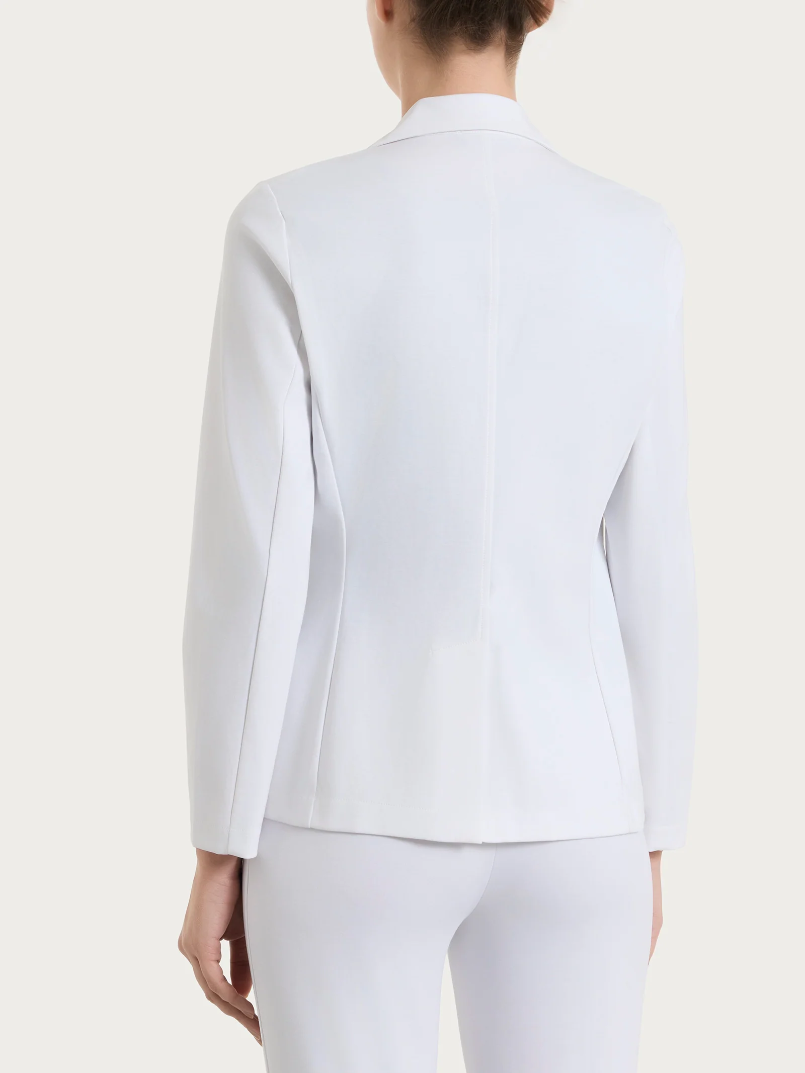 Blazer due bottoni in Compact Light - Bianco - Image 2