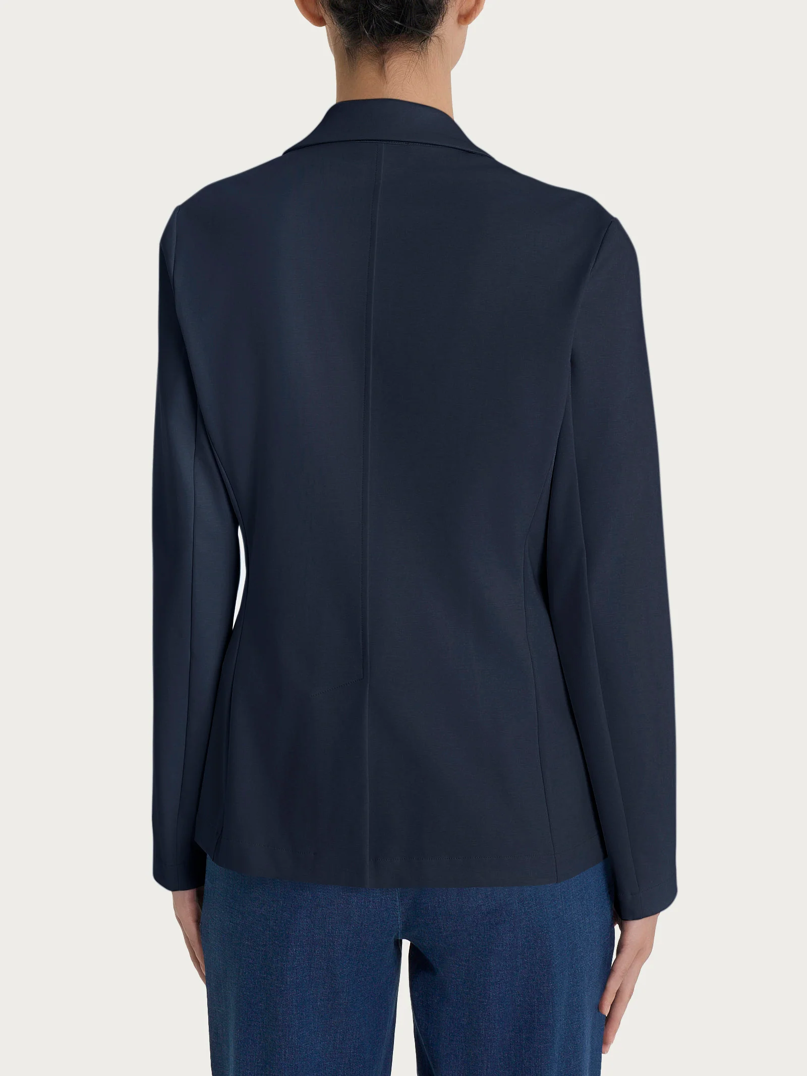 Blazer due bottoni in Compact Light - Bleu - Image 2