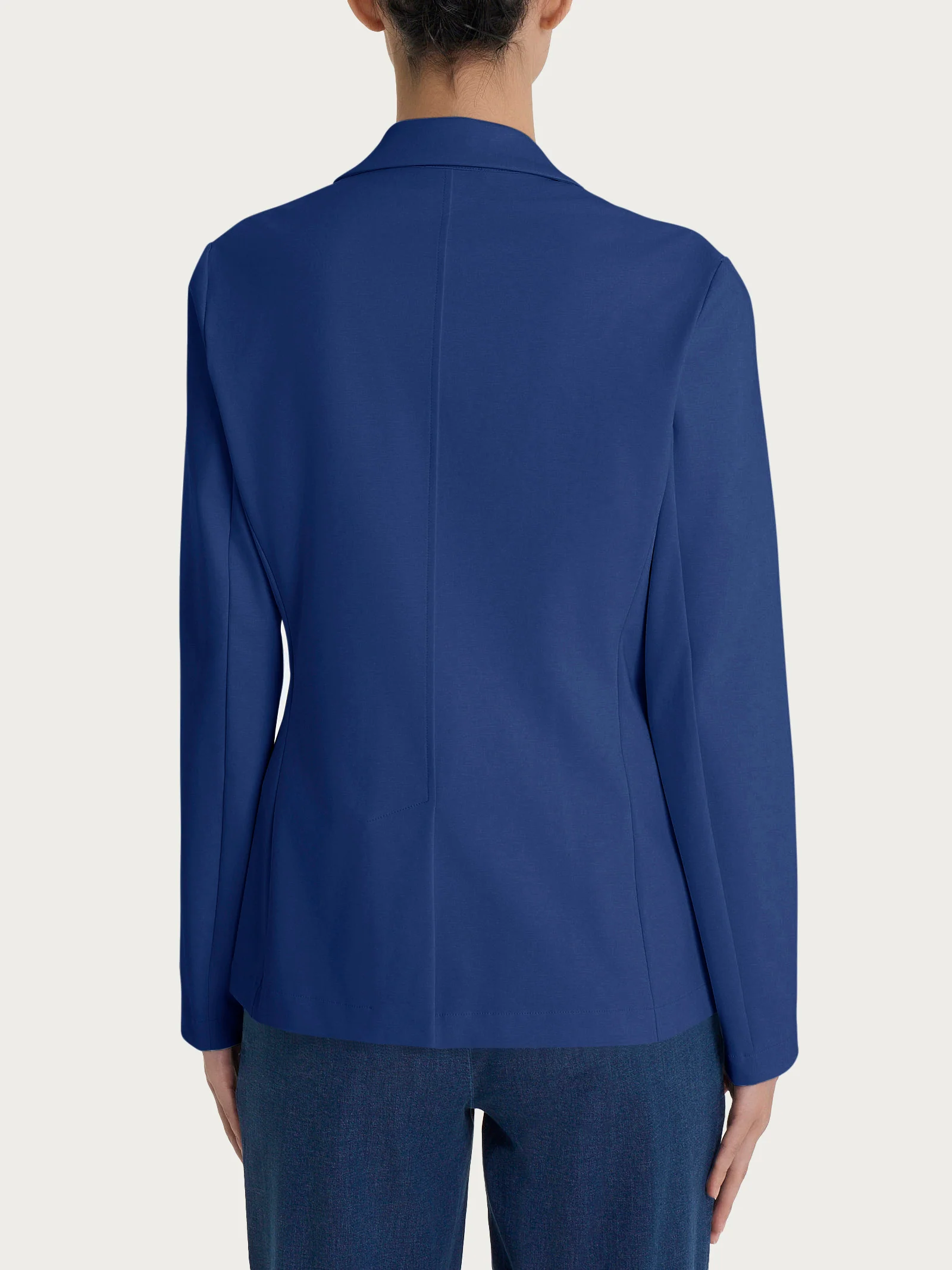Blazer due bottoni in Compact Light - Blueberry - Image 2