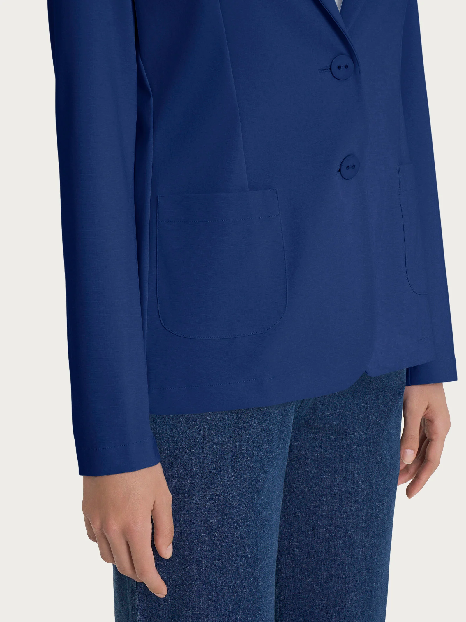 Blazer due bottoni in Compact Light - Blueberry - Image 3